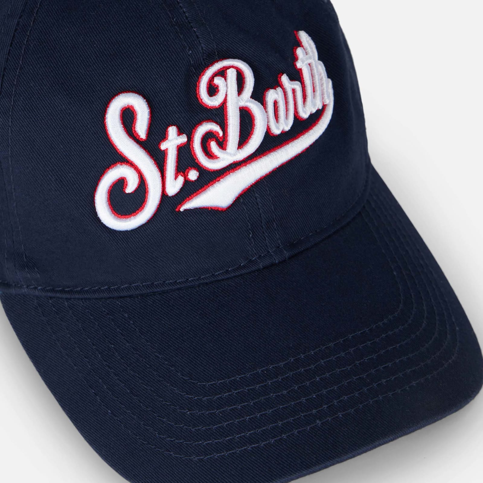 Shop Mc2 Saint Barth Baseball Cap With St. Barth Embroidery In Blue