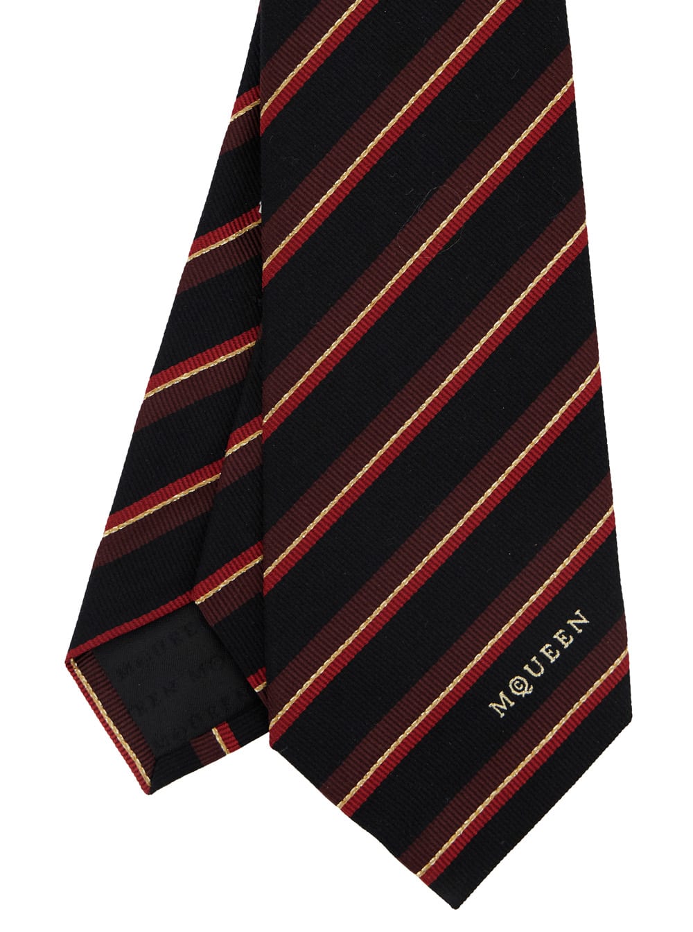 Alexander Mcqueen Tie College Reg Gold In Multicolor