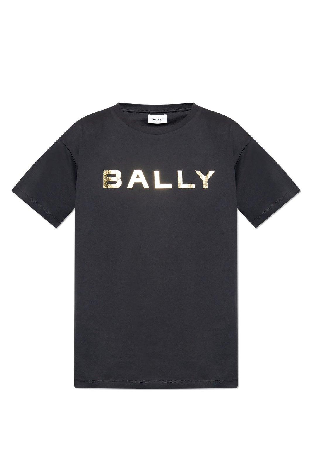 Shop Bally Logo Printed Crewneck T-shirt In Black