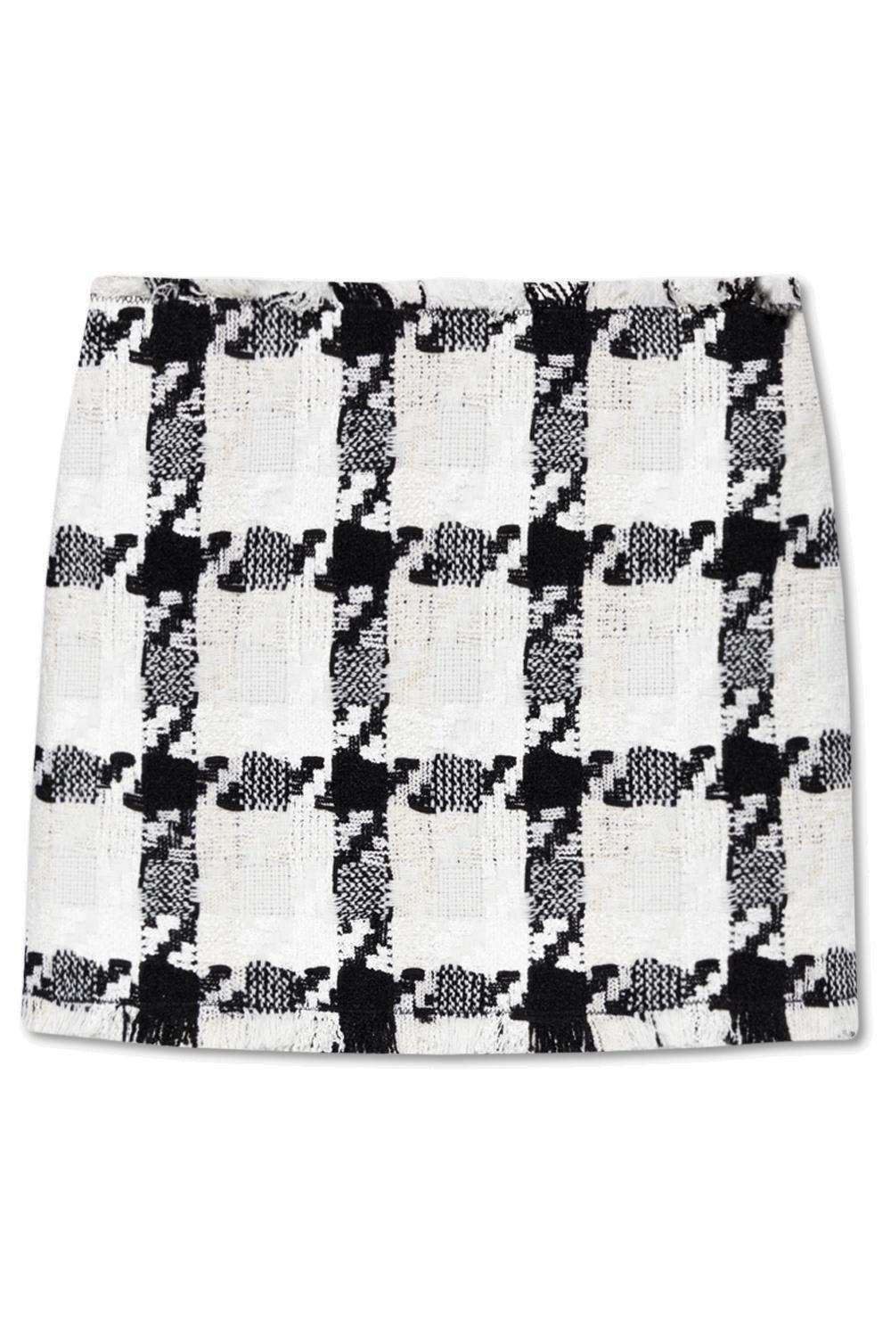 Versace Check Pattern Tweed Skirt