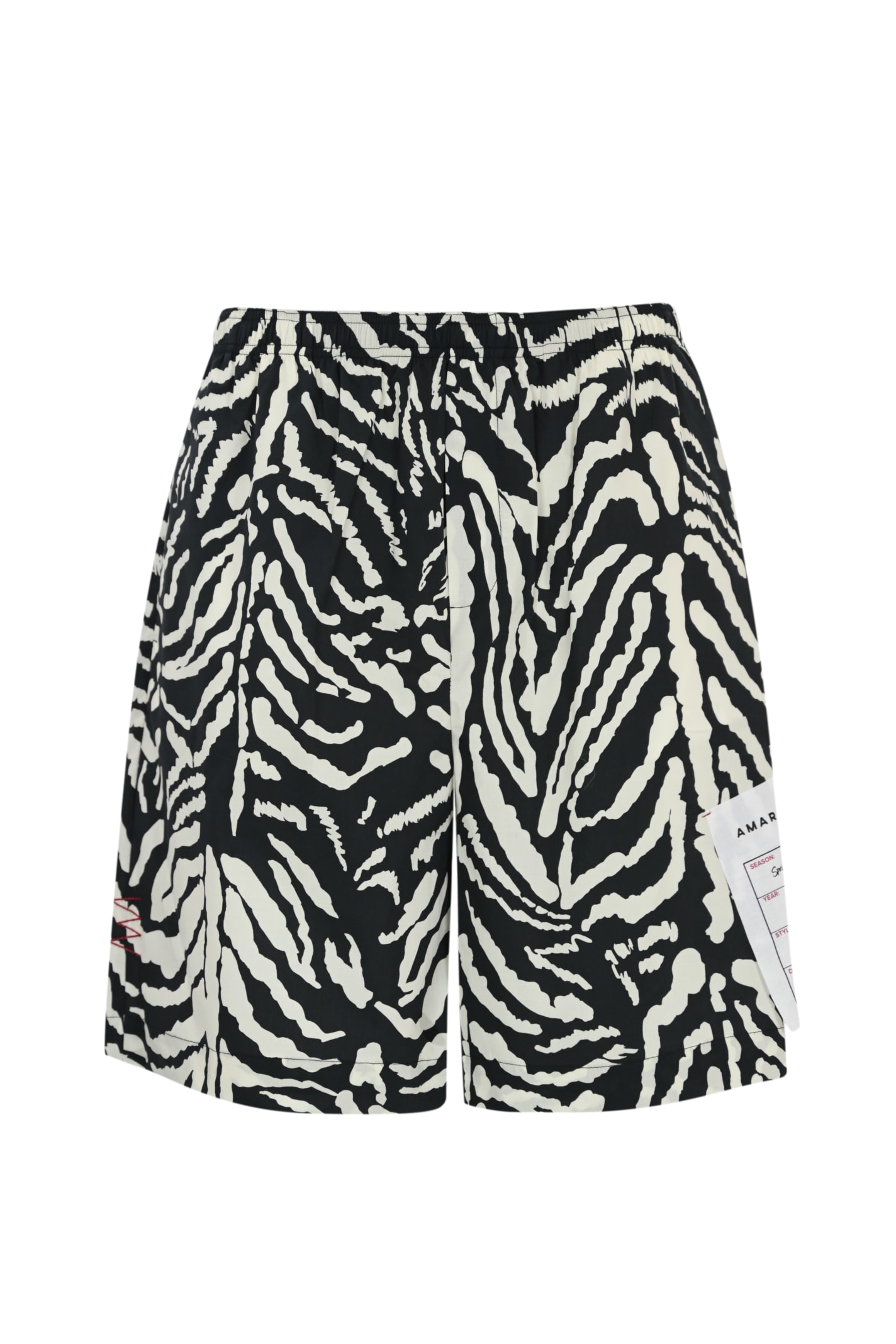 Patterned Cotton Bermuda Shorts