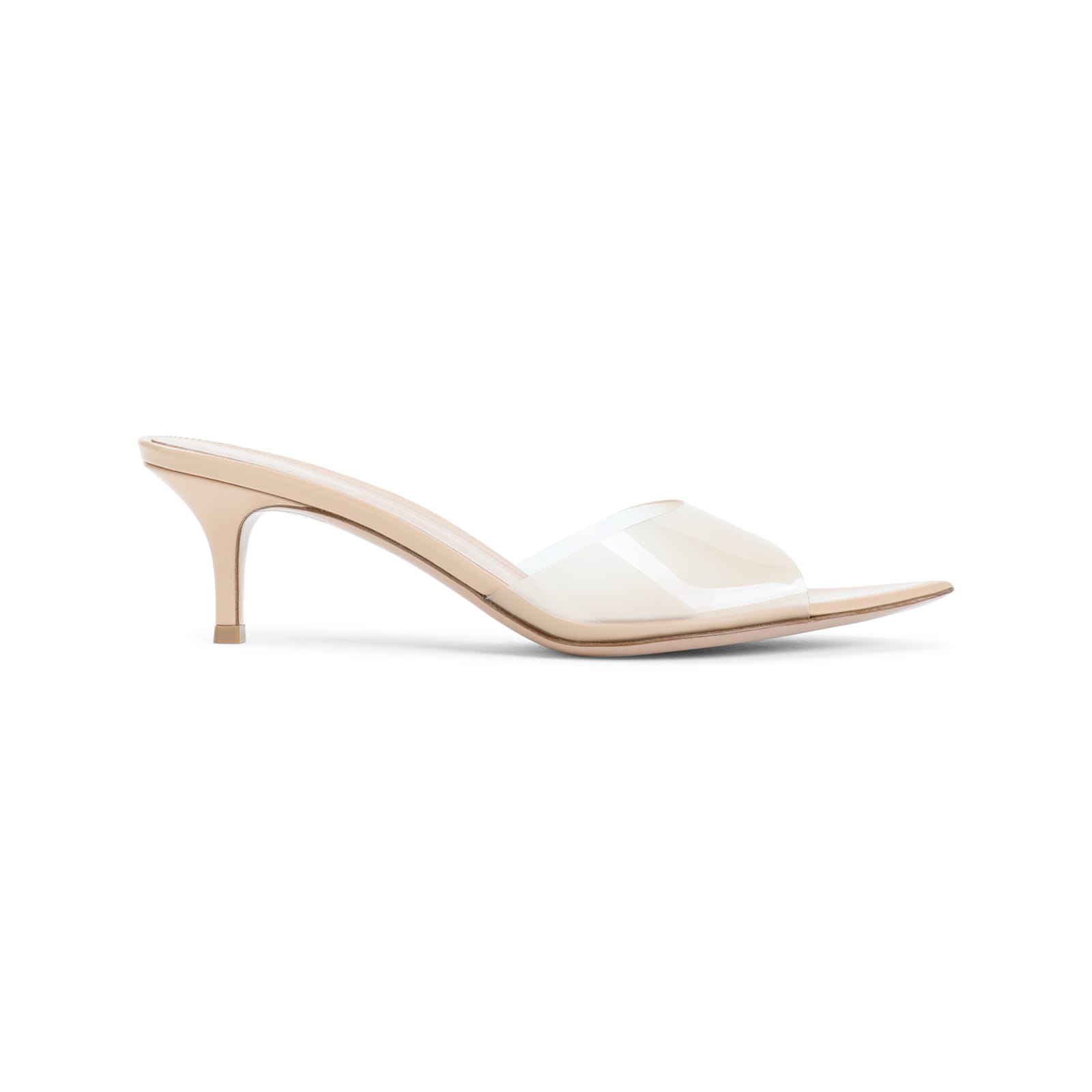 Gianvito Rossi Elle 55 Pointed Mules In Neutral