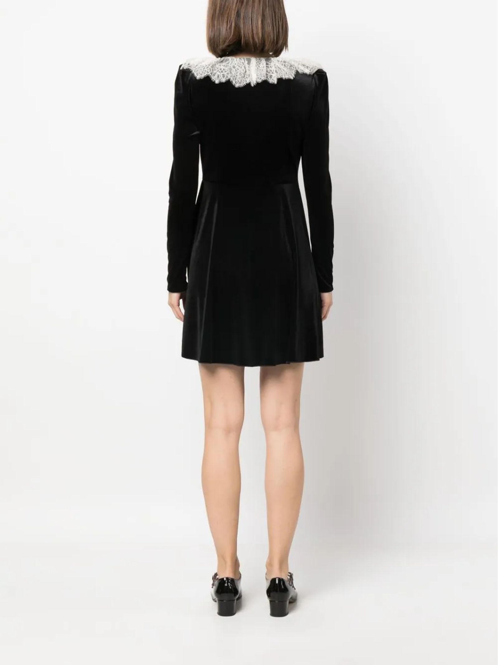 Shop Philosophy Di Lorenzo Serafini Black Stretch Velvet Dress Dress In Nero