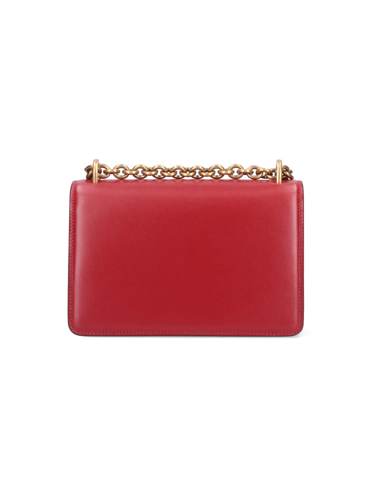 Valentino Garavani Vain Vlogo Leather Shoulder Bag In Red