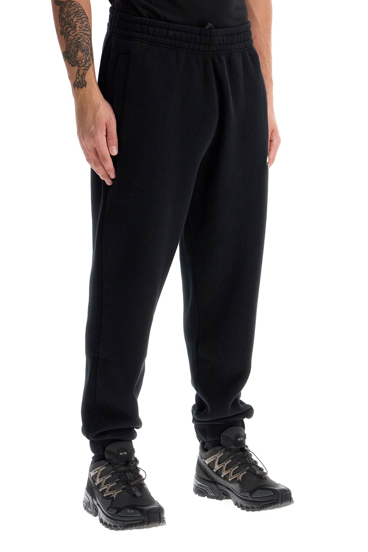 Shop Maison Kitsuné Comfort Joggers With Embroidery In Black/white Bicolor (grey)