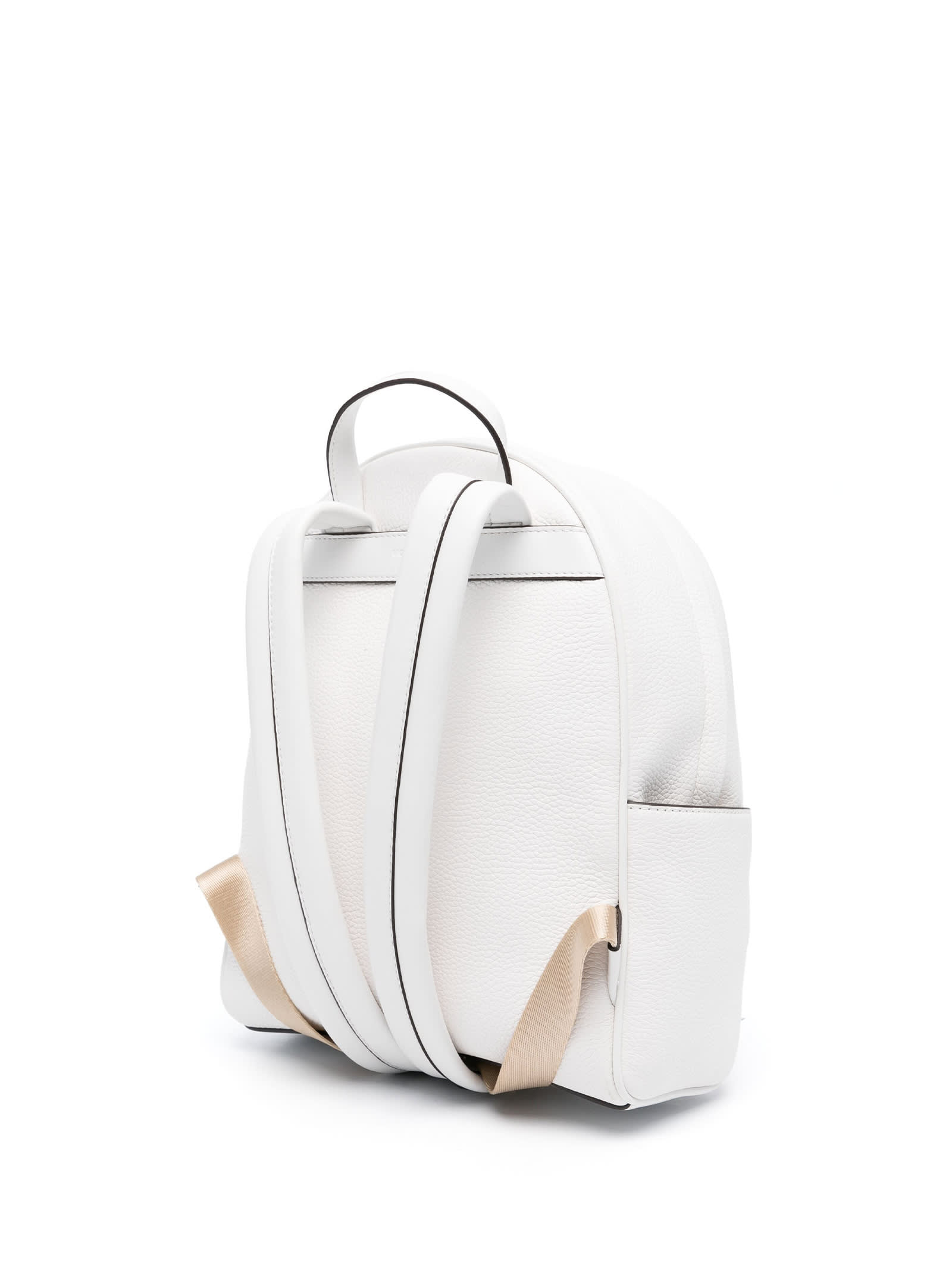 Shop Michael Kors Medium Bex Backpack In Pebbled Leather In Optic White