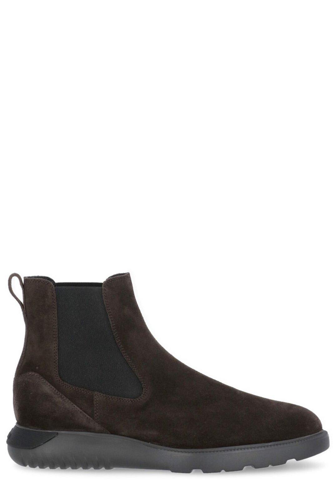 HOGAN ROUND TOE ANKLE BOOTS