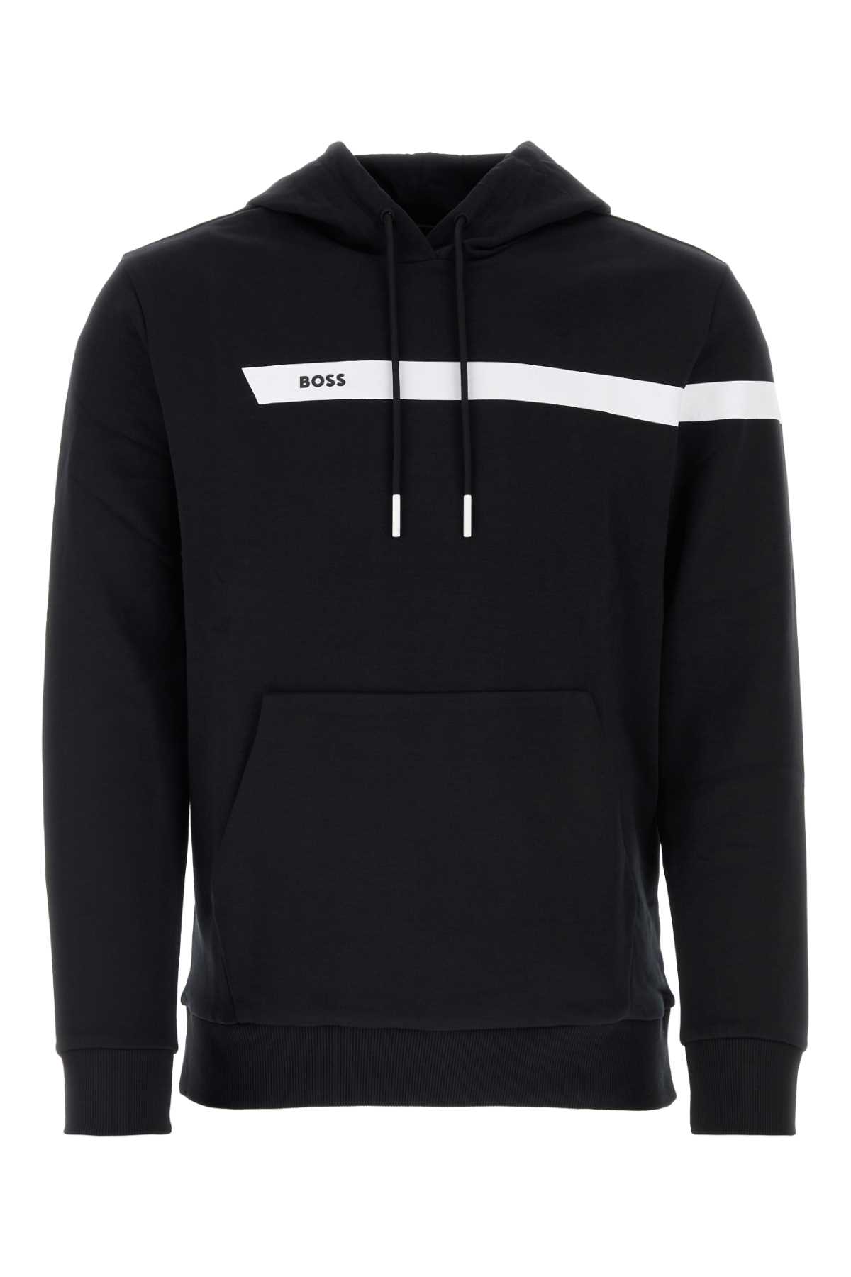 Shop Hugo Boss Black Stretch Cotton Sweatshirt