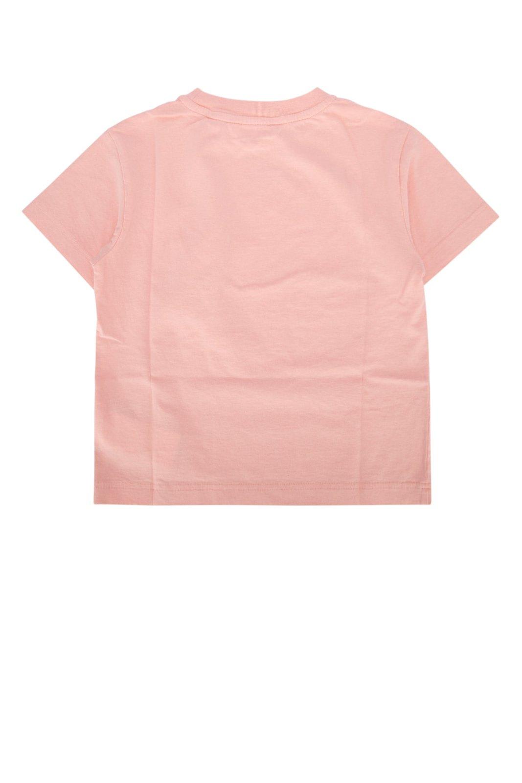 Shop Palm Angels Bear Printed Crewneck T-shirt In Pink