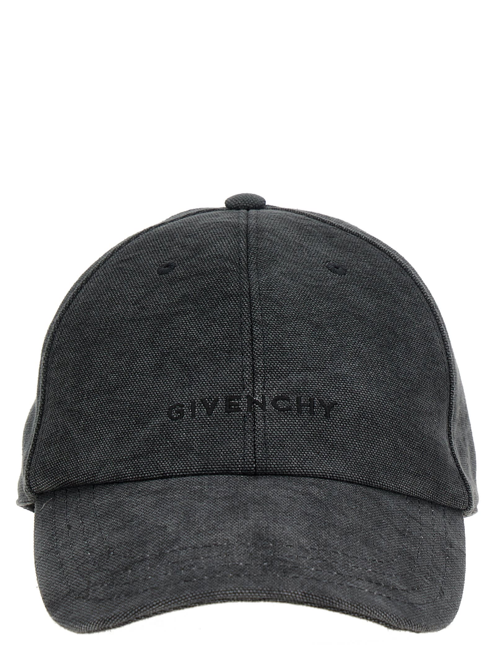 Shop Givenchy Logo Embroidery Baseball Cap In Grigio