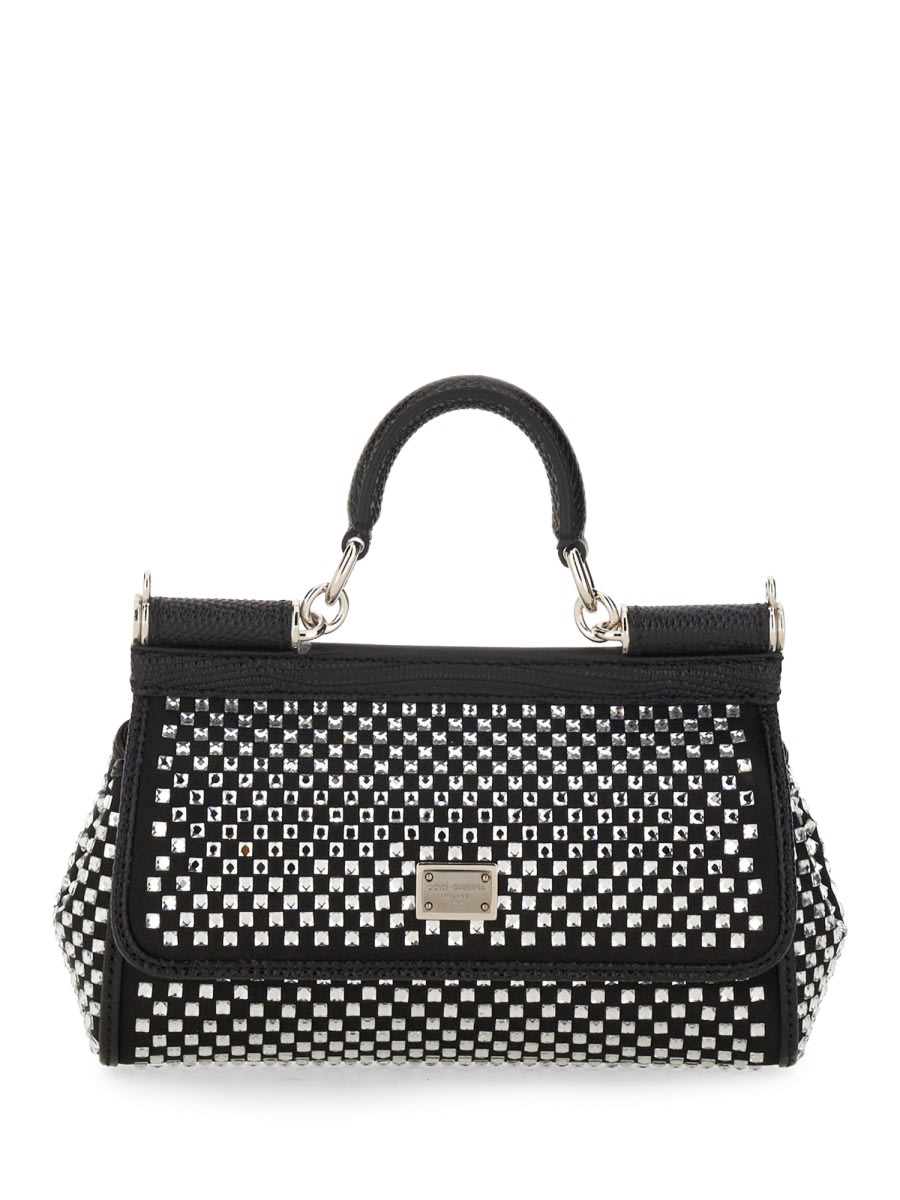 Shop Dolce & Gabbana Small Sicily Handbag In Black