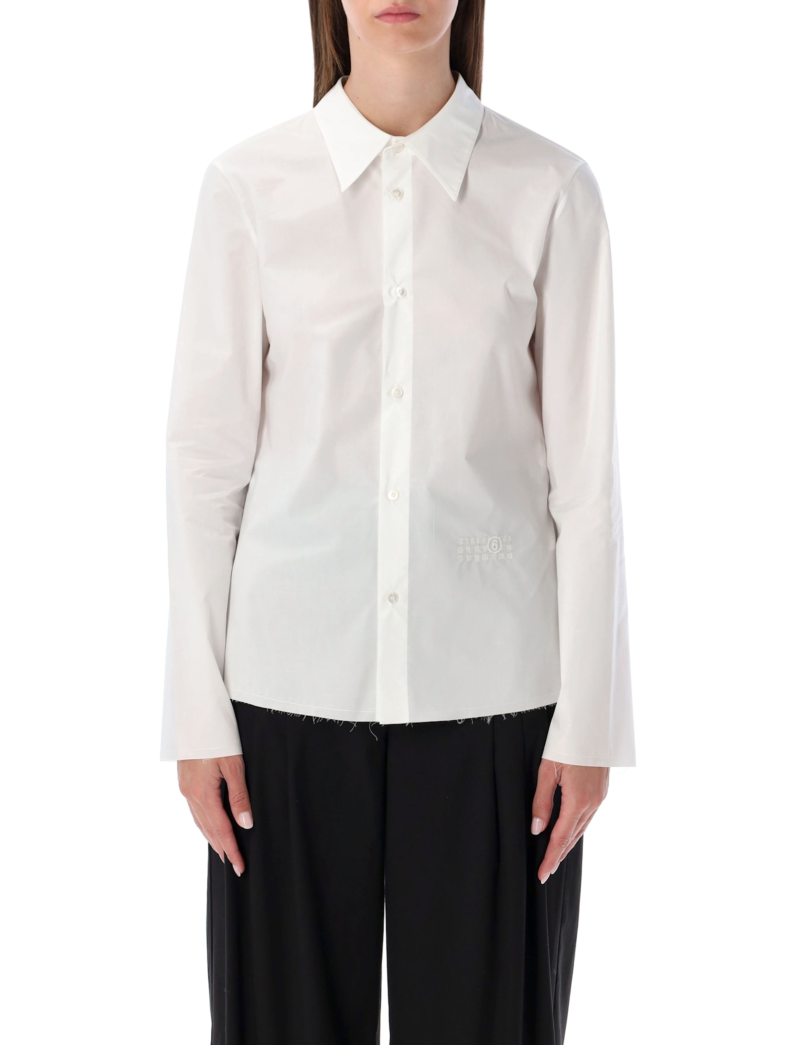 Mm6 Maison Margiela White Poplin Shirt With Back Panel