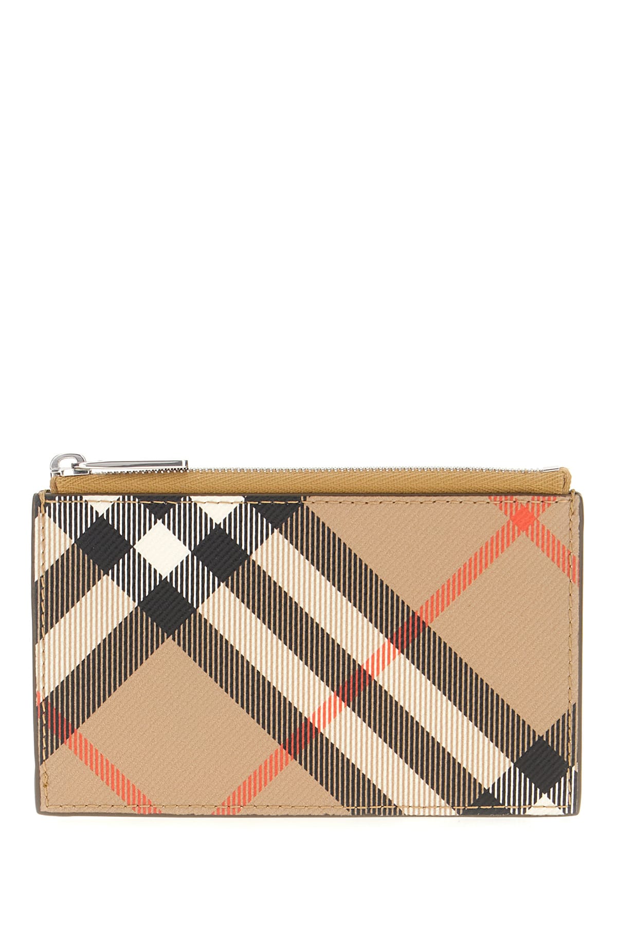 Burberry Printed Fabric Card Holder In Sand