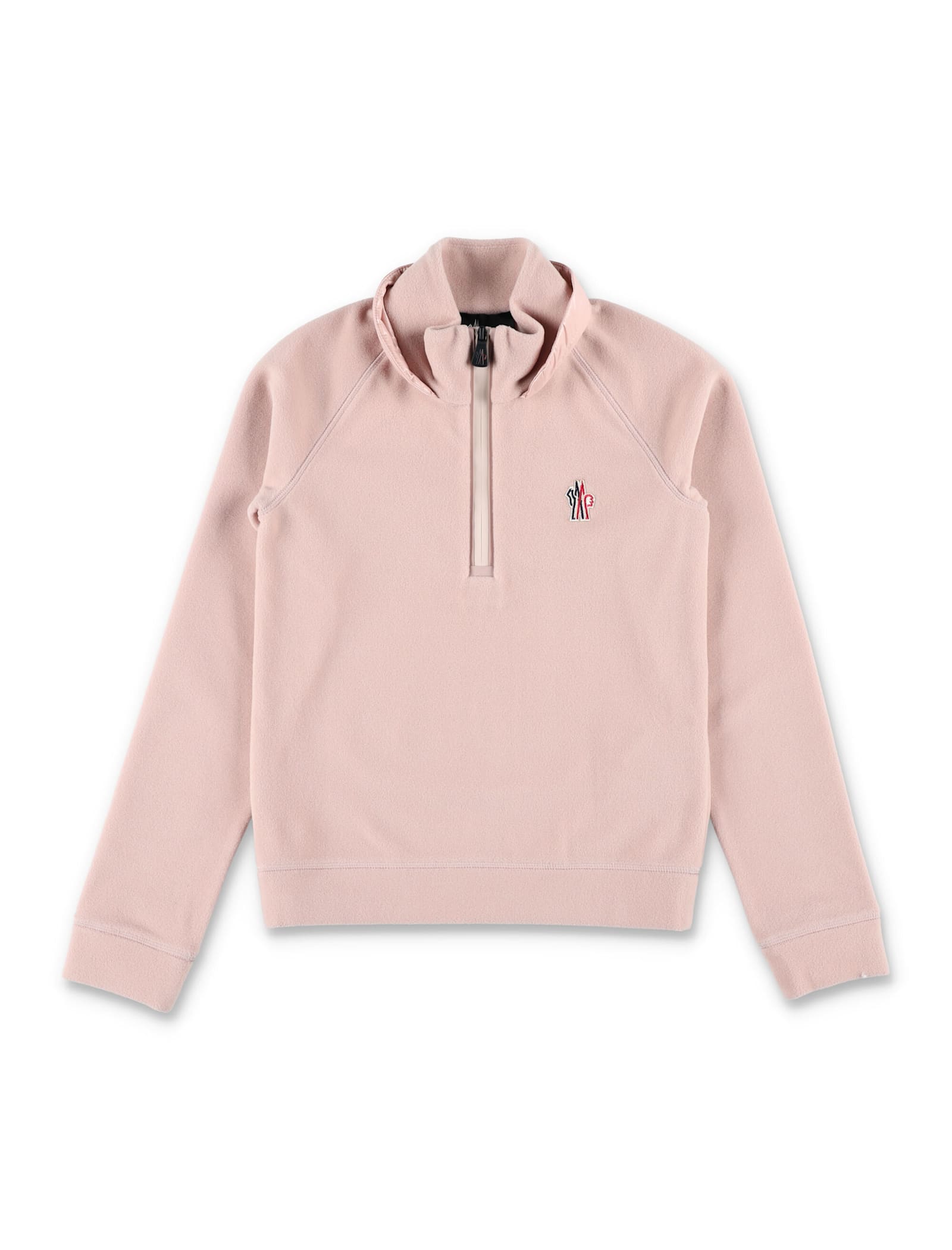 Moncler Grenoble Kids Stretch Fleece Half-zip Sweatshirt In Pink