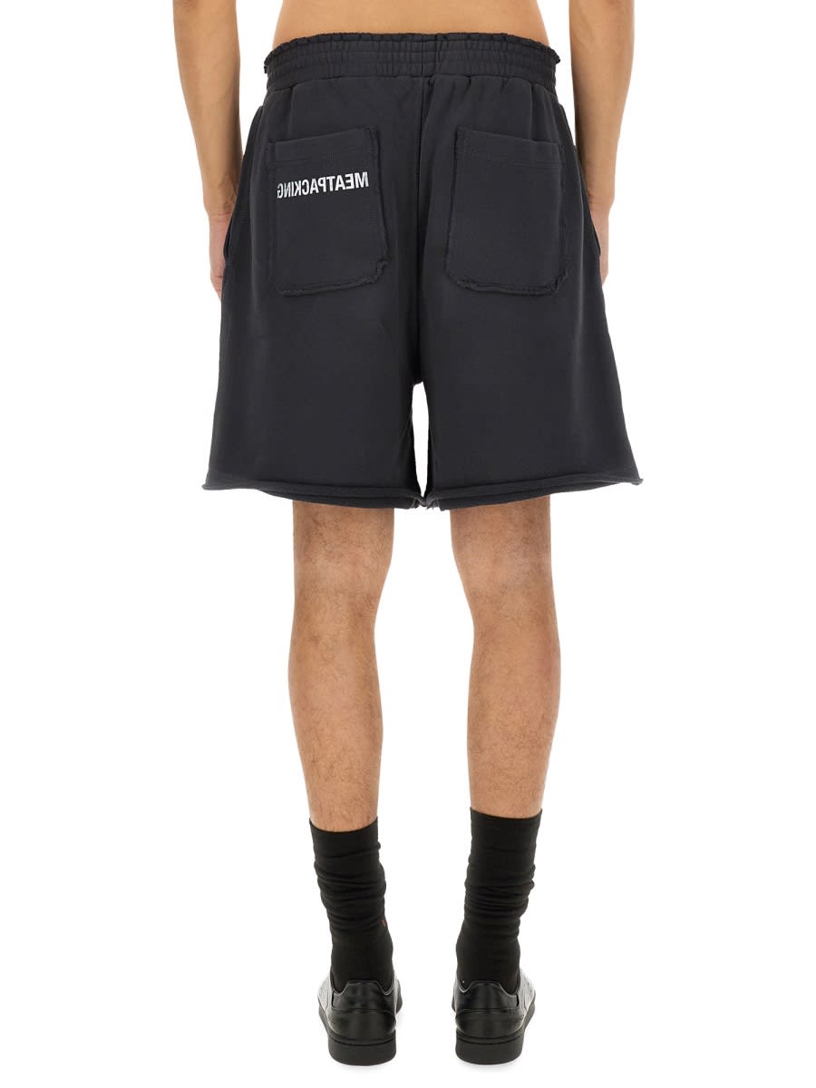 Helmut Lang Cotton Shorts With Back Pockets And Elastic Waistband In Black