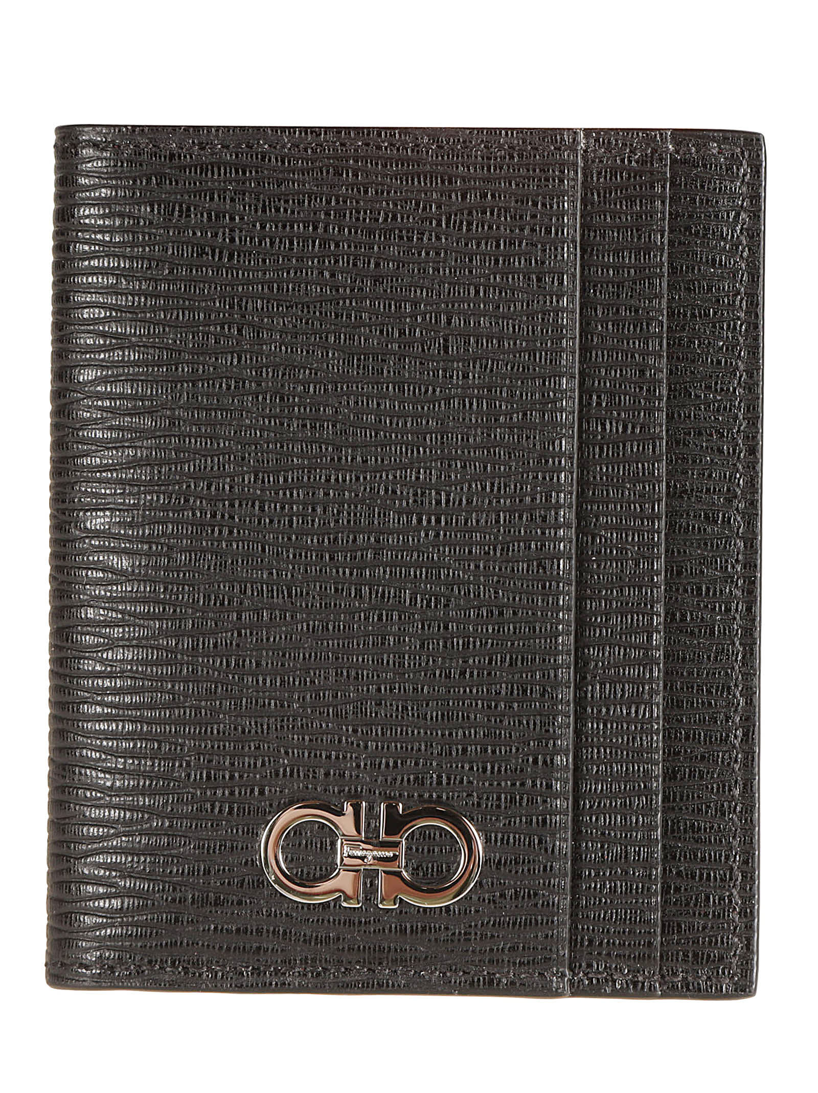 Ferragamo Logo Folded Card Holder In Black