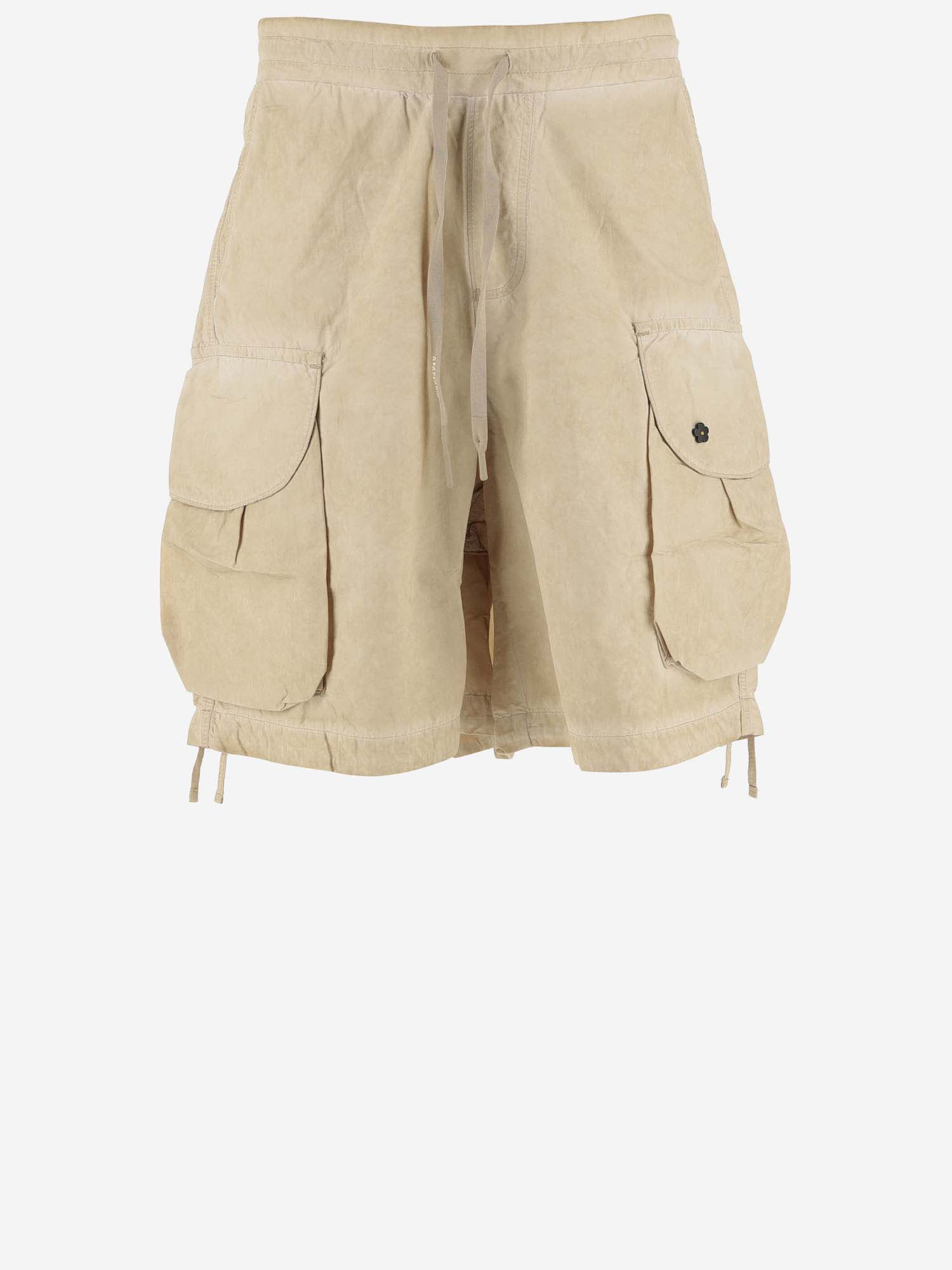 Shop A Paper Kid Cotton Blend Cargo Shorts In Beige