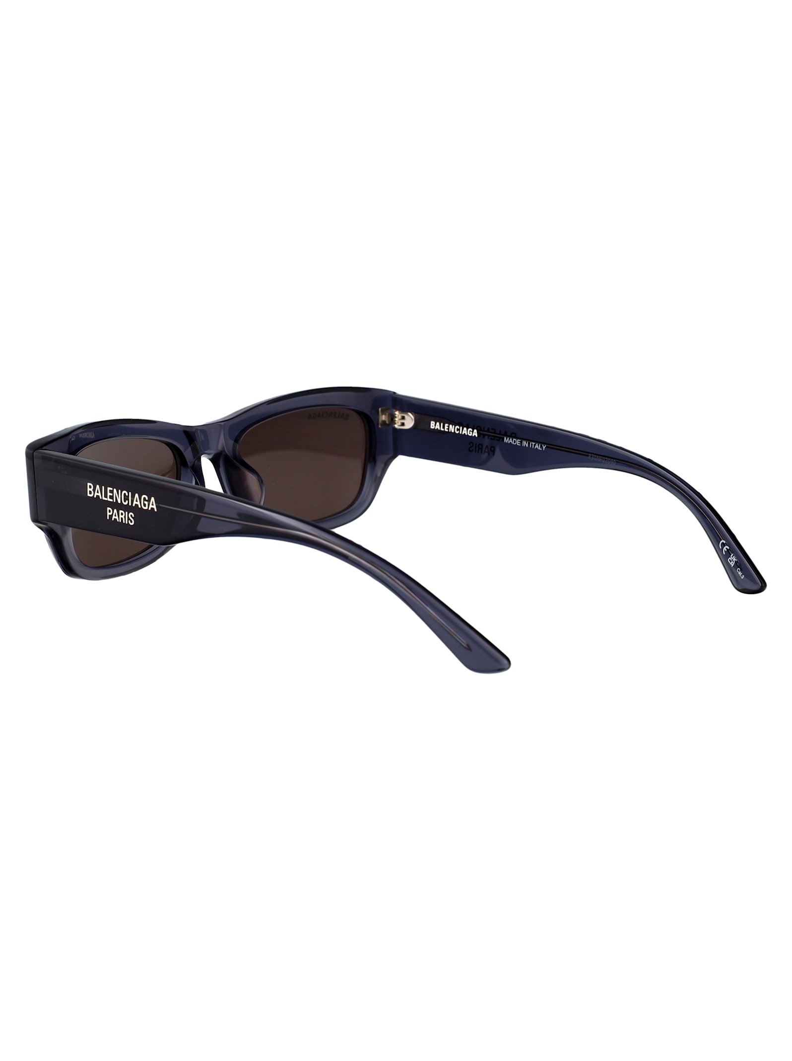 Balenciaga Grey-grey-grey Recycled Acetate Sunglasses In Black