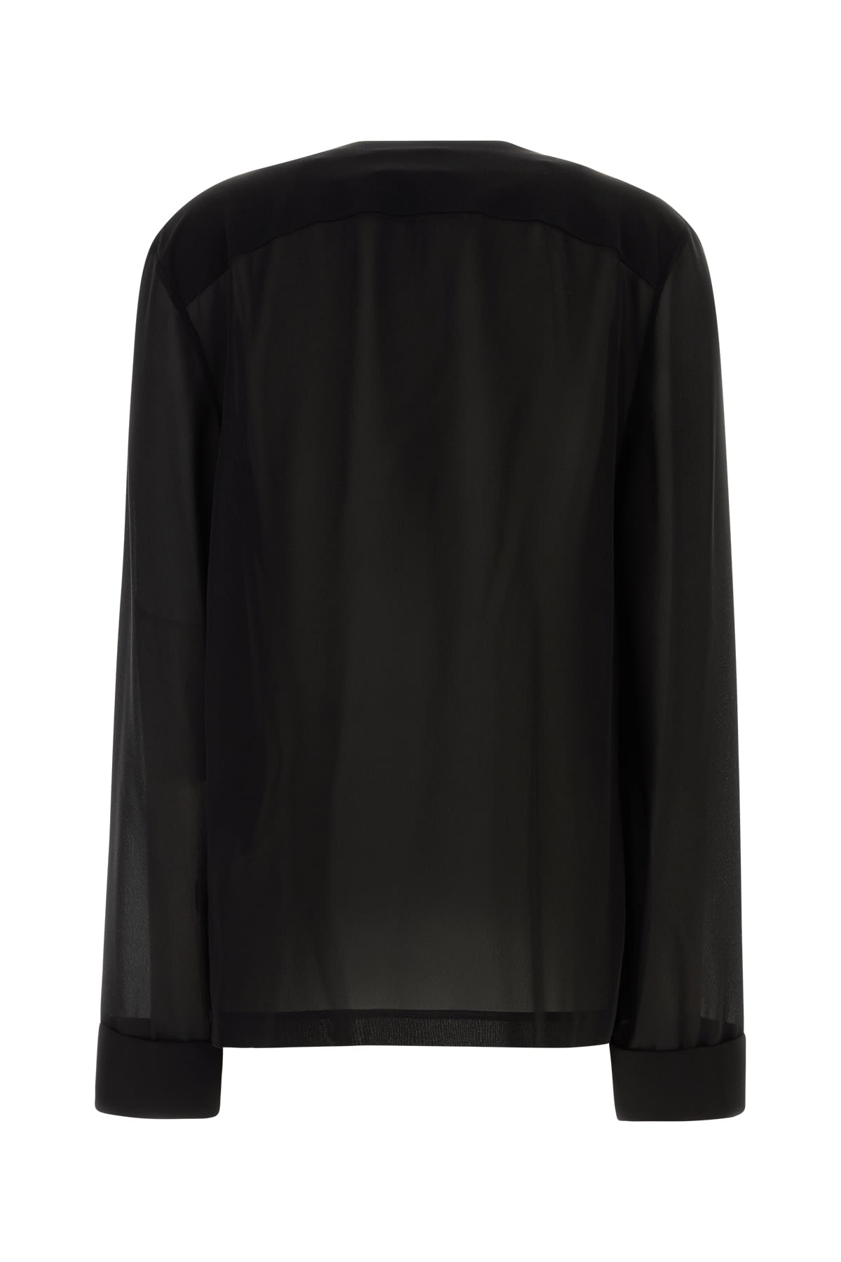 Saint Laurent Crepe Shirt Front Double-breasted In Black