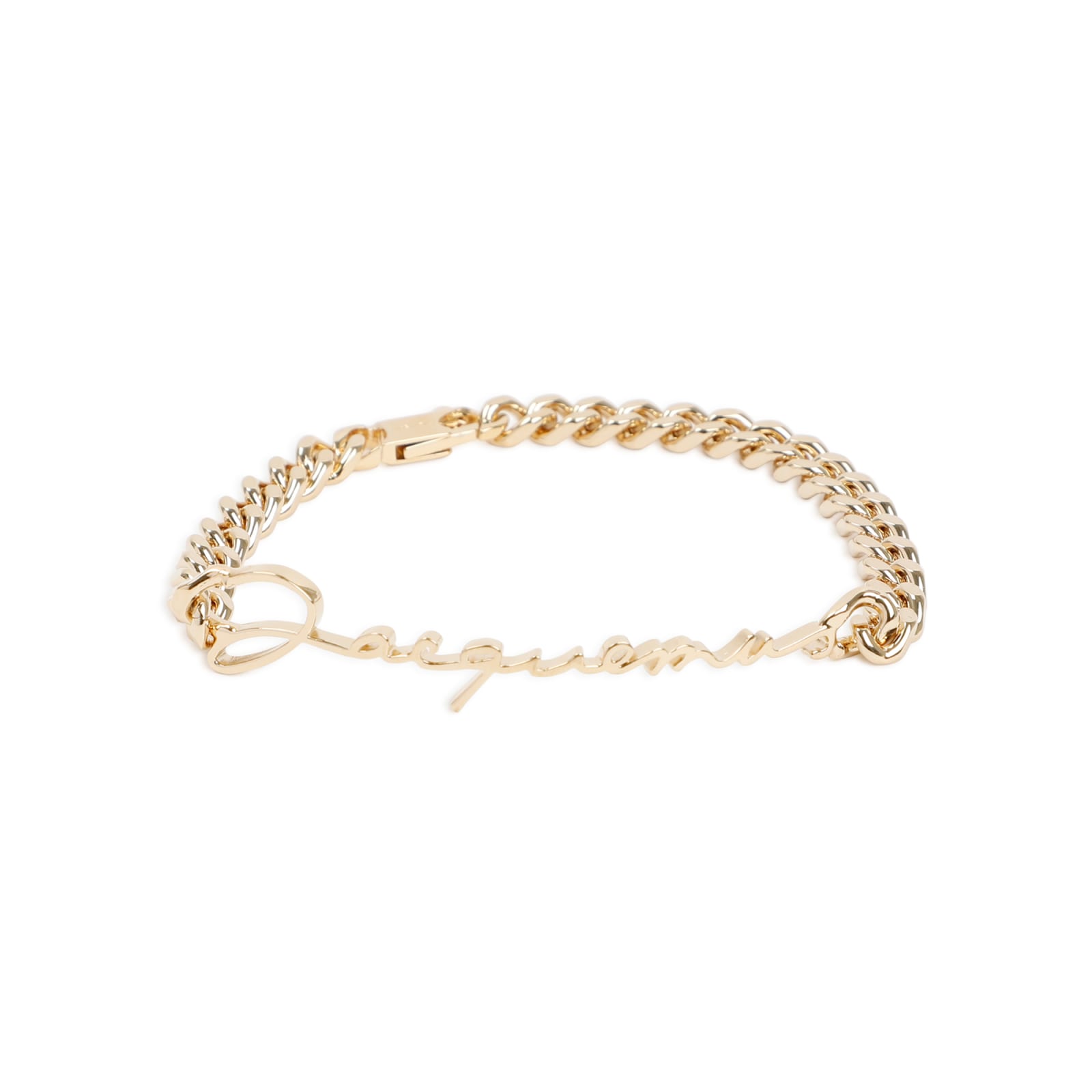 Shop Jacquemus La Gourmette Logo Chain Link Bracelet In Gold