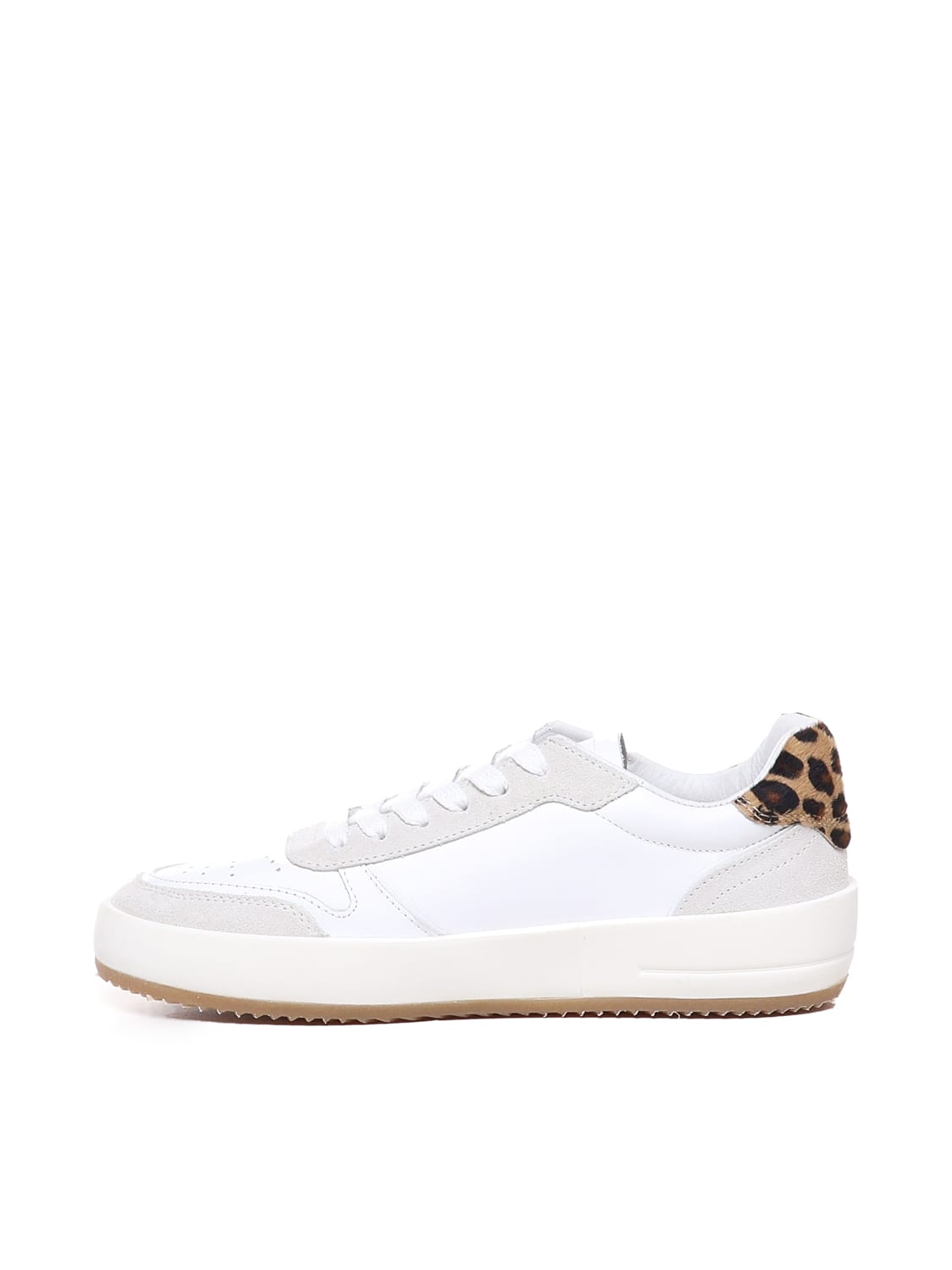 Shop Philippe Model Nice Low Sneaker In White, Leopard