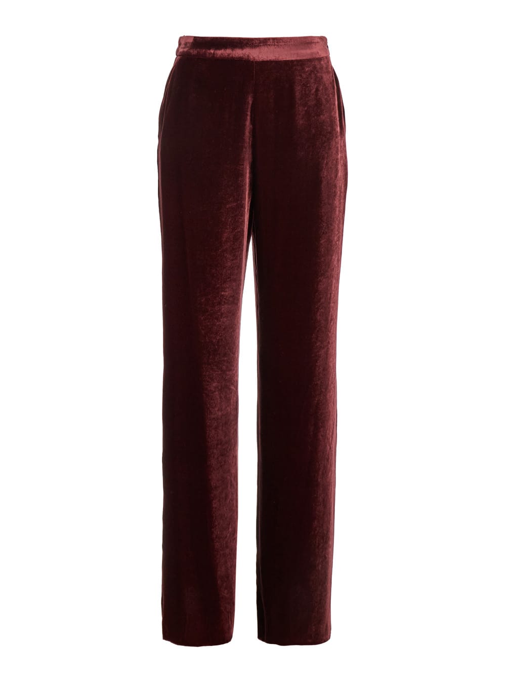 Shop Etro Red Pants With Elastic Waistband In Velvet Woman