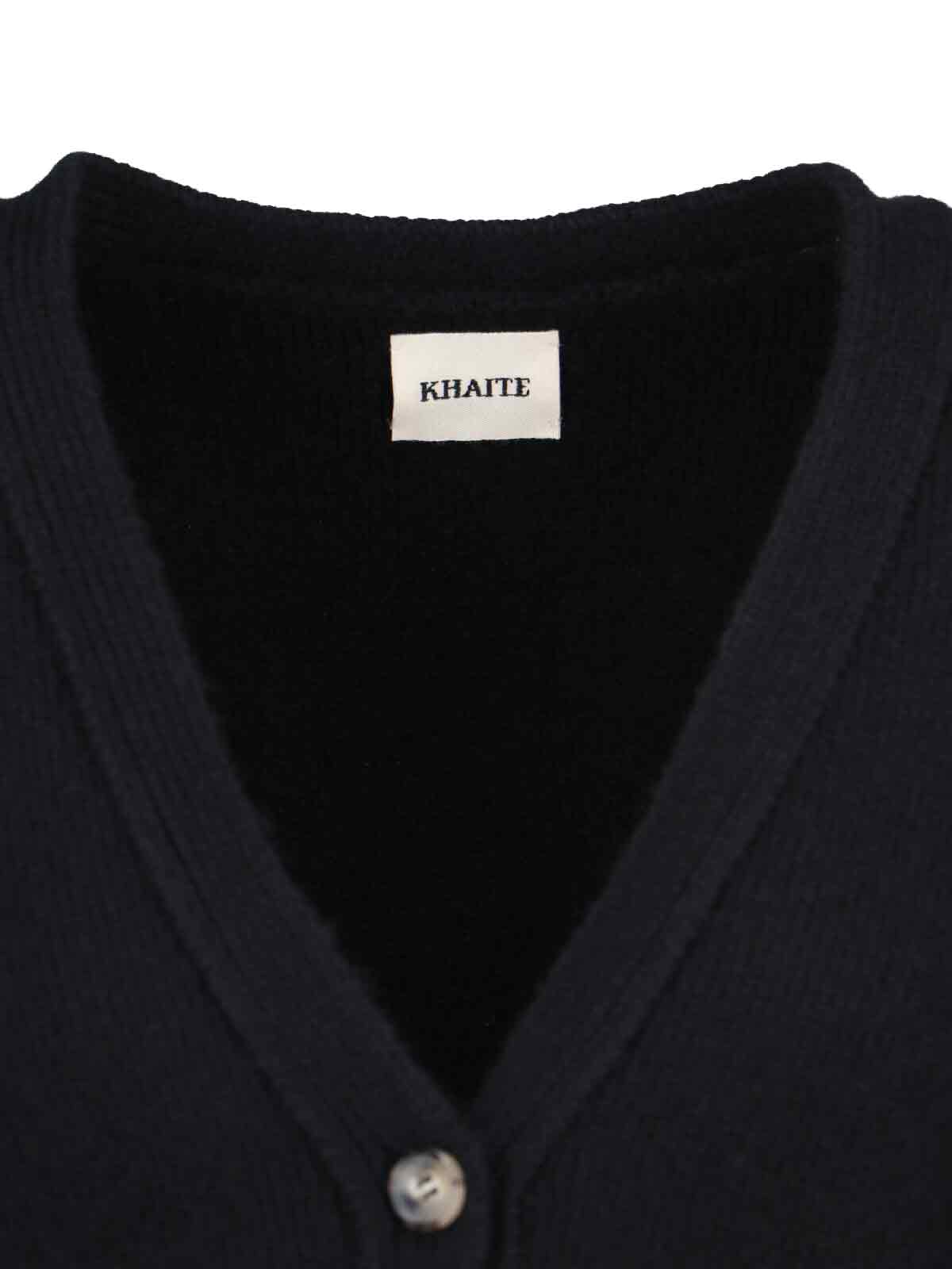 Khaite Scarlet Cardigan In Cashmere In Black