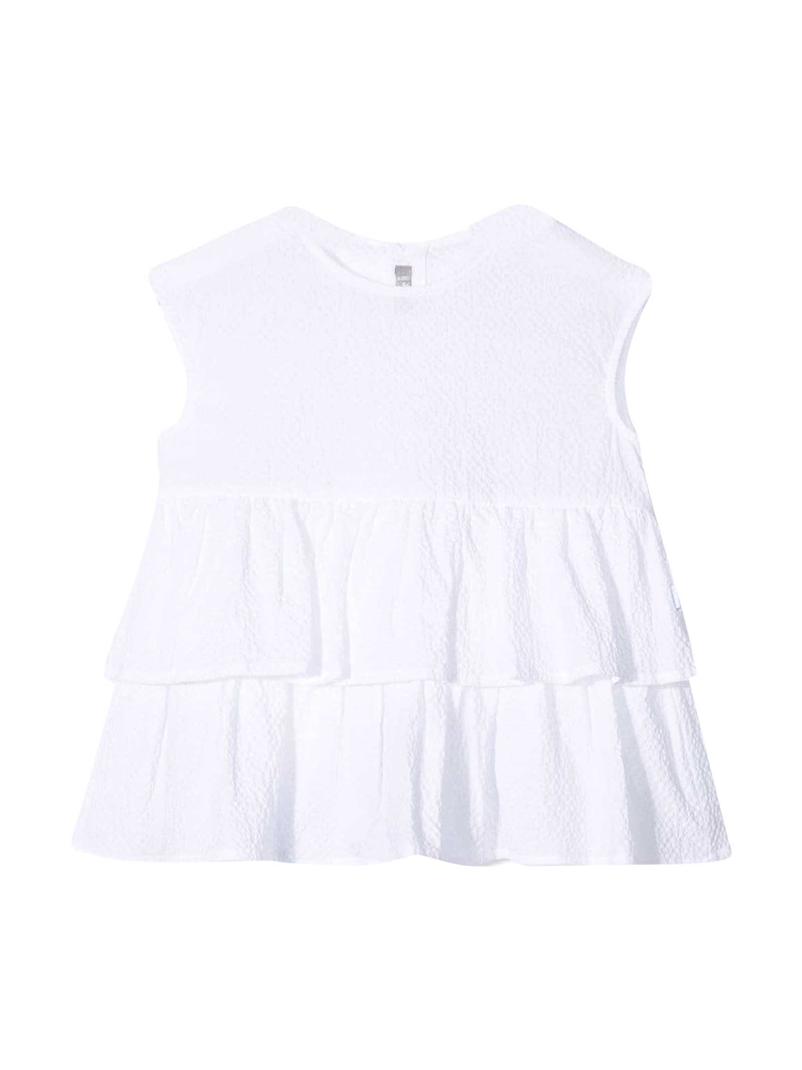 Il Gufo SLEEVELESS BLOUSE WITH RUCHES