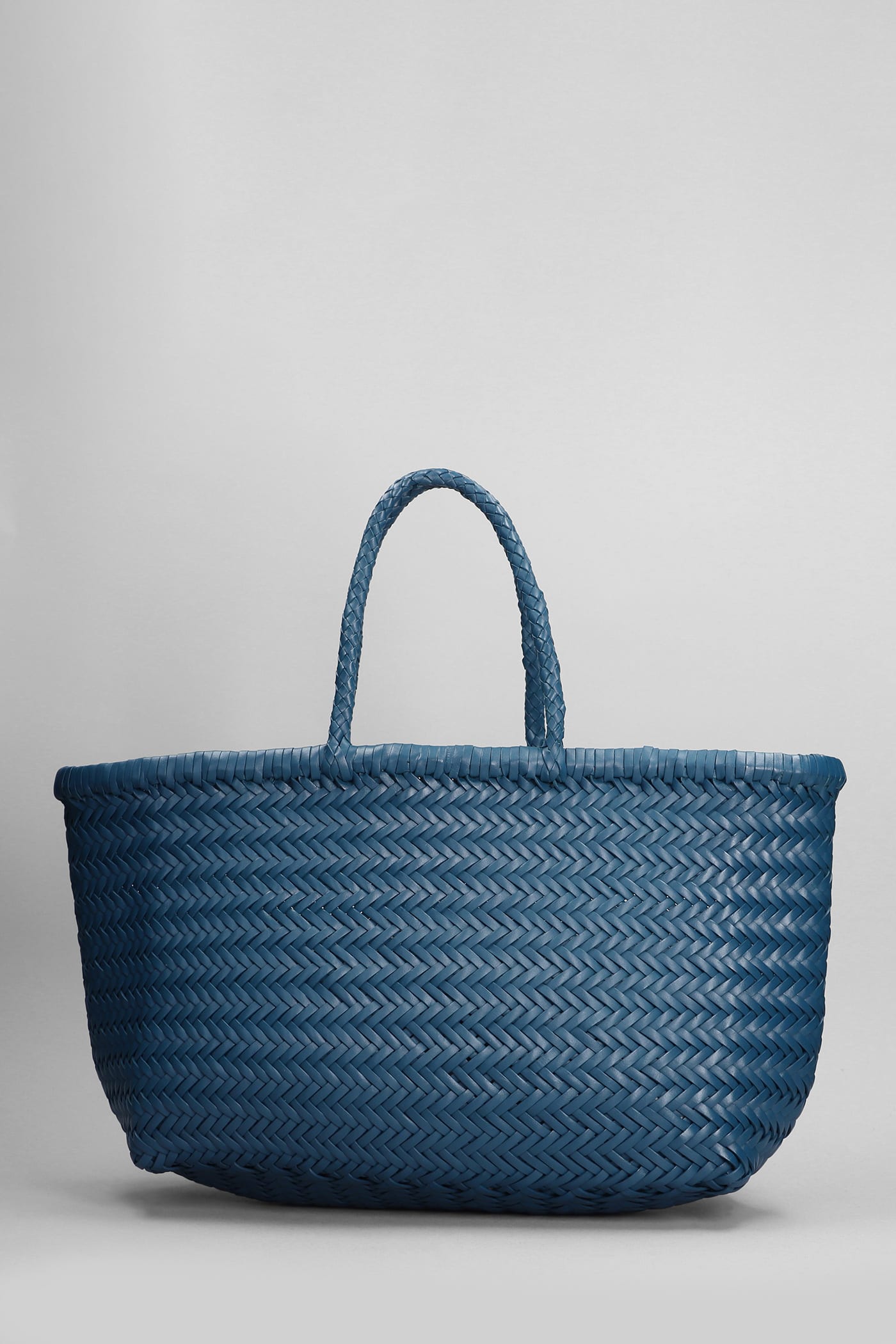 Shop Dragon Diffusion Bamboo Triple Jump Tote In Blue Leather