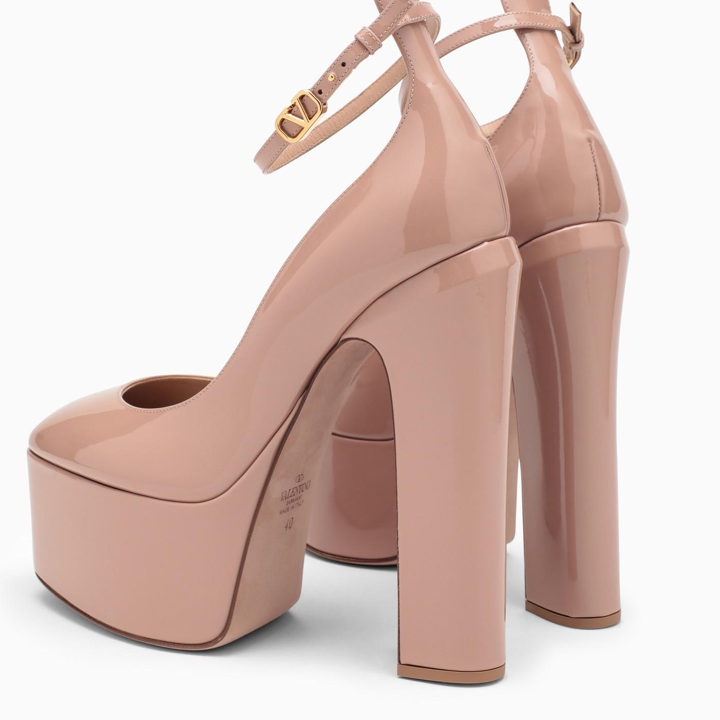 Shop Valentino Tan-go Cinnamon Pink Pumps In Powder