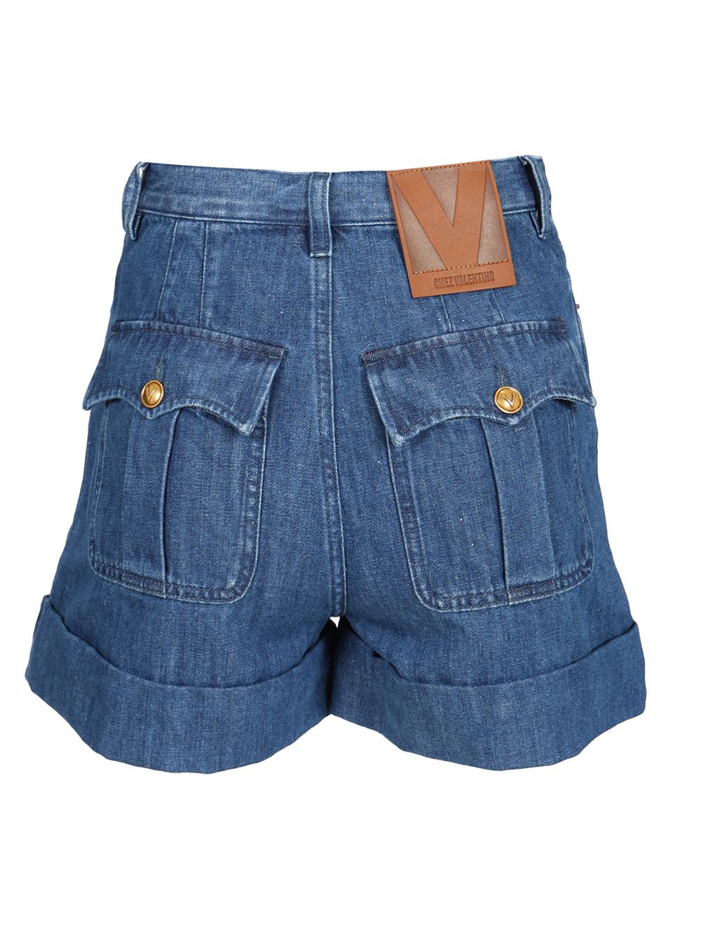 Valentino Denim Shorts With Back Pockets And Belt Loops In Blue