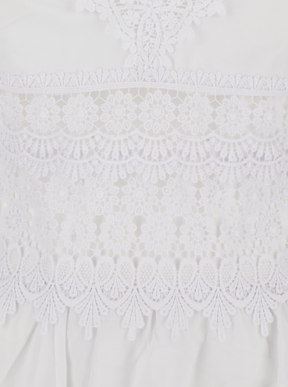 Charo Ruiz 'marilyn' White Dress With Crossed Straps And Lace Details In White