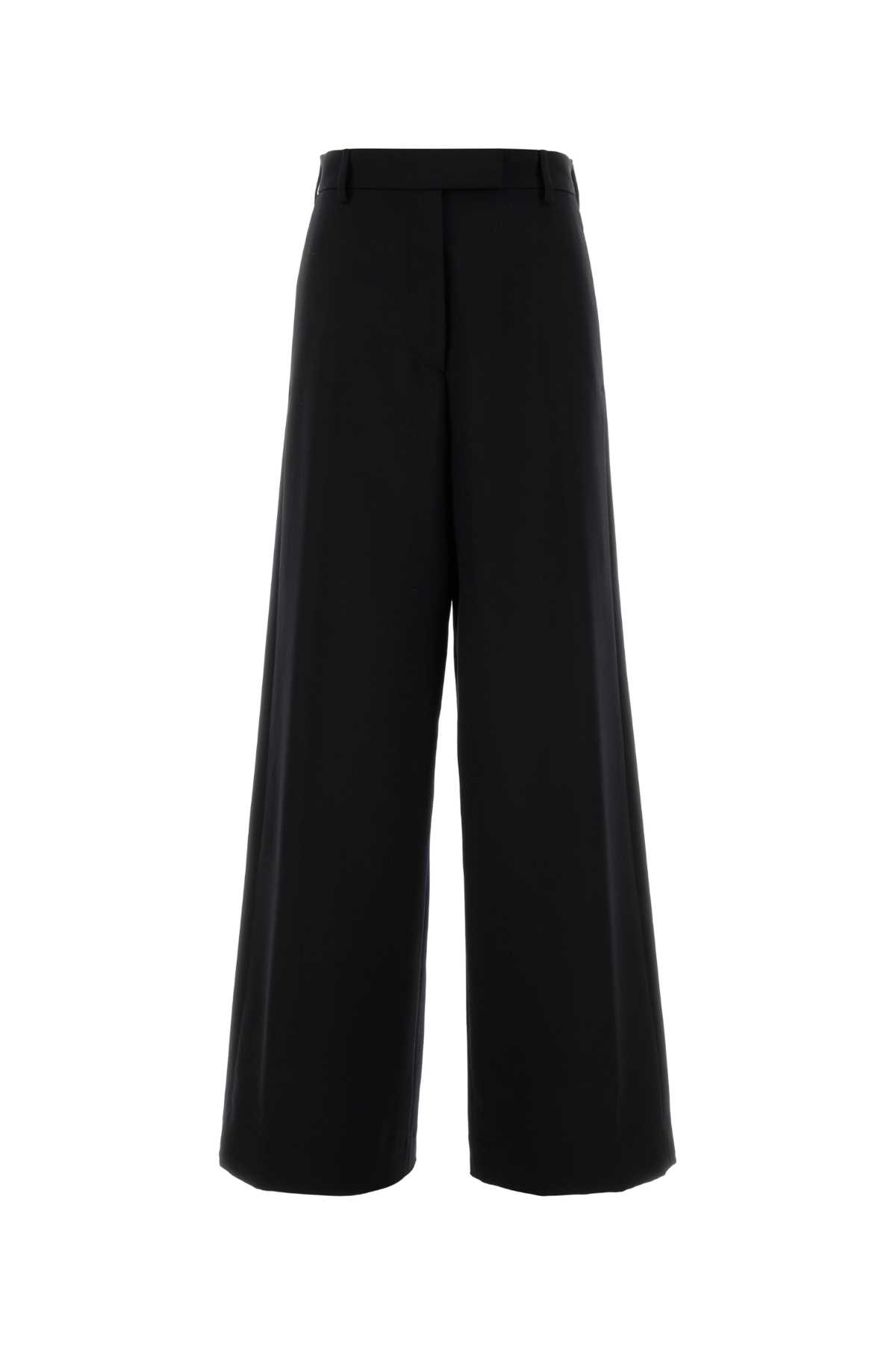 Dries Van Noten Black Wool Blend Penn Wide-leg Pant