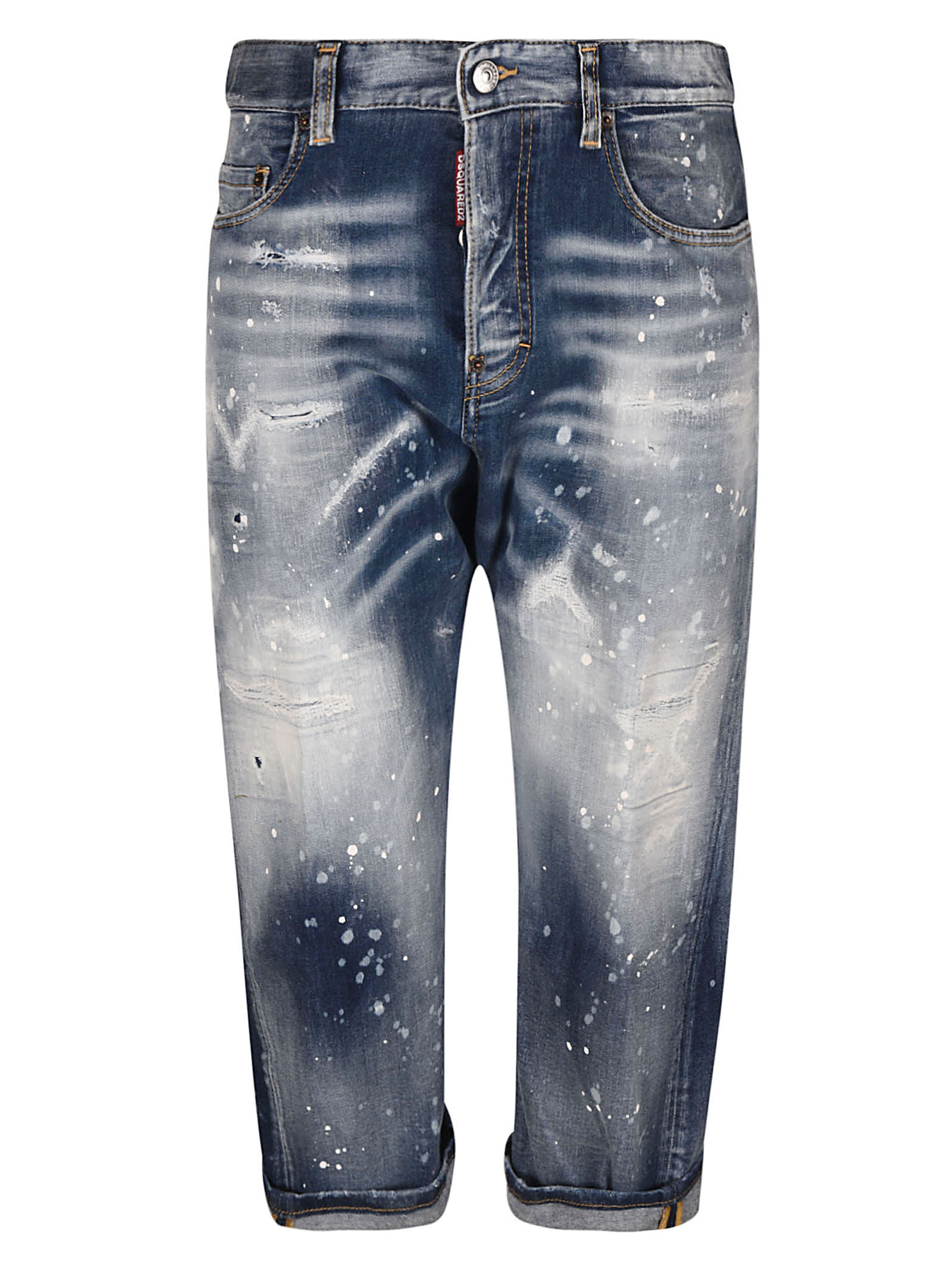 Dsquared2 Cropped Splat Detail Jeans