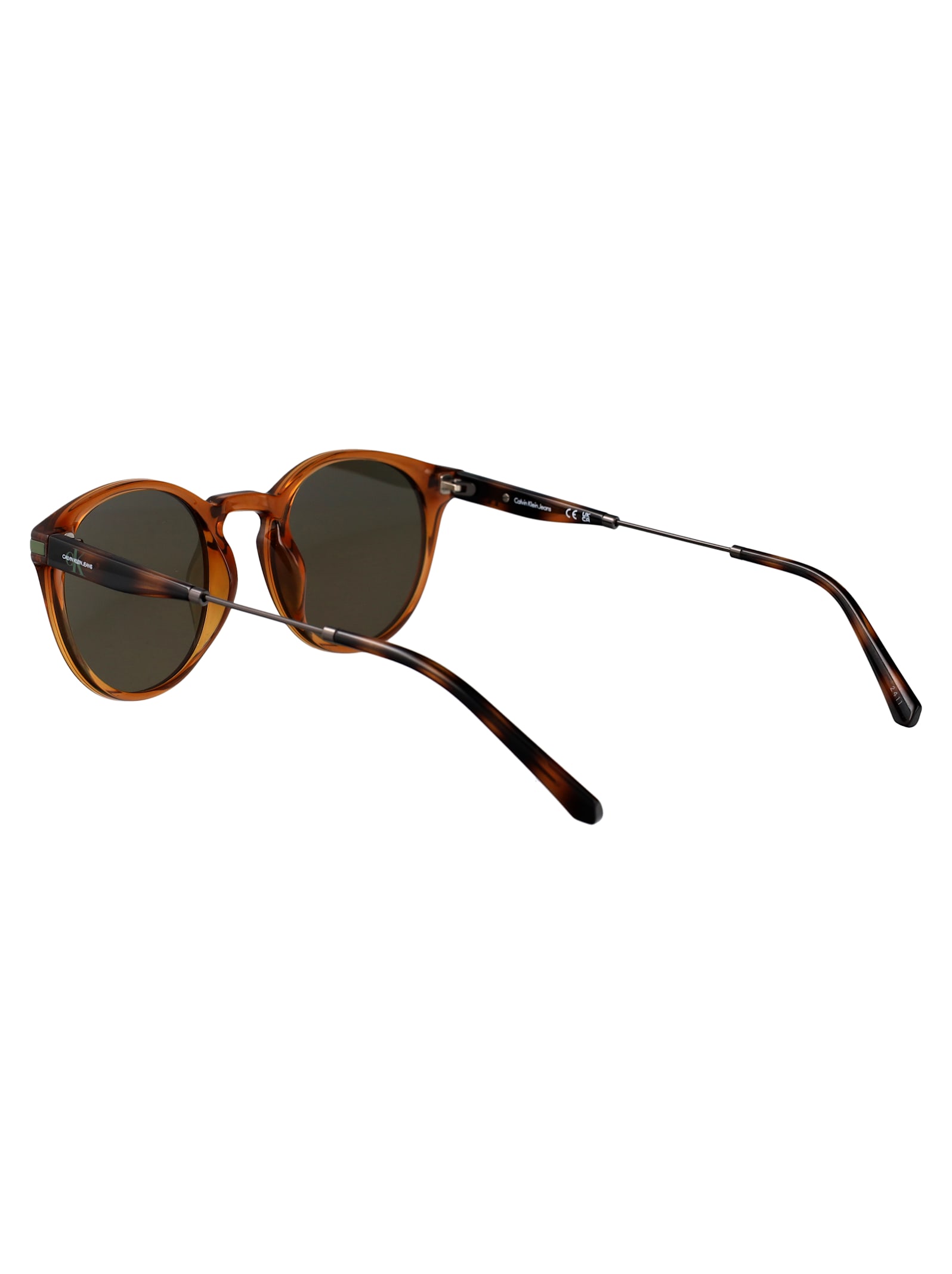 Calvin Klein Jeans Est.1978 Calvin Klein Jeans Crystal Honey Acetate Sunglasses In Brown