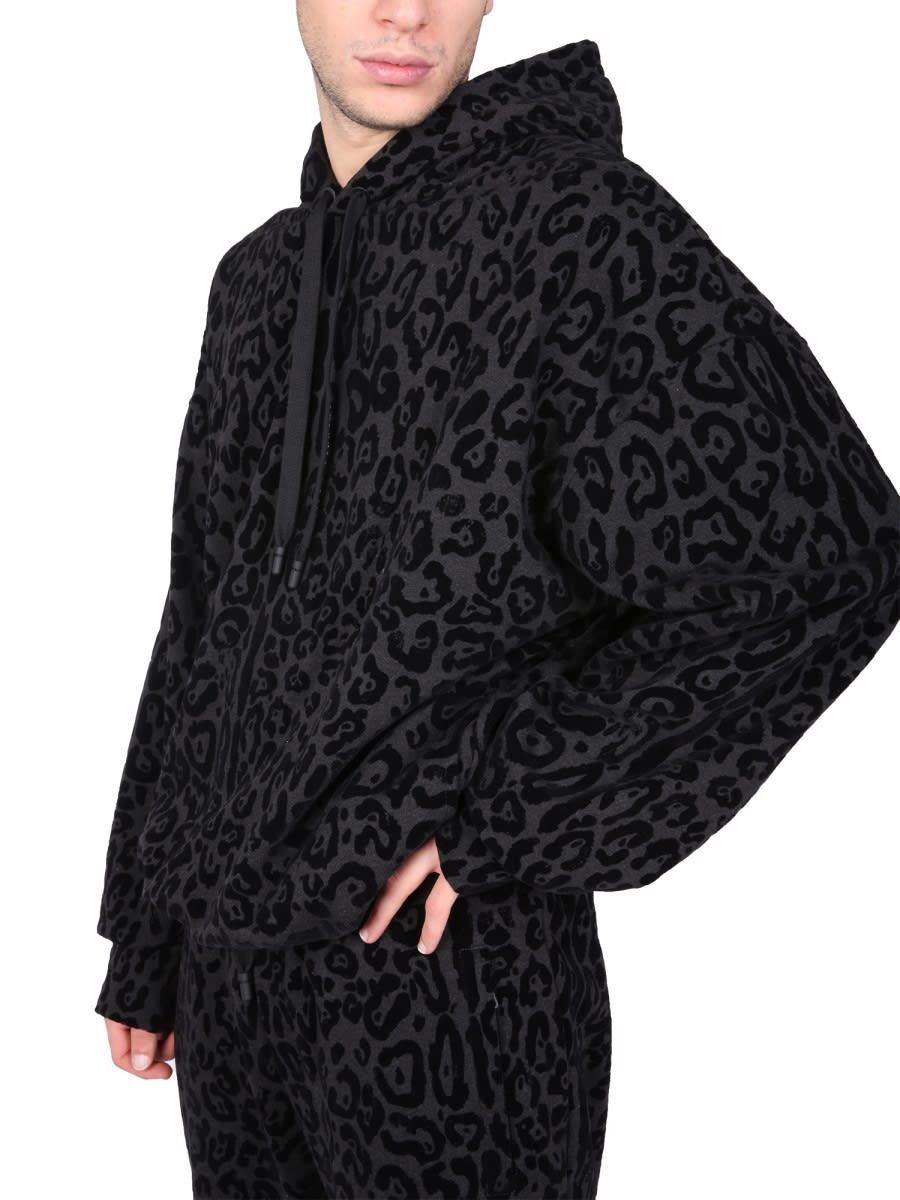 Shop Dolce & Gabbana Sweatshirt With Leopard Print In Animalier