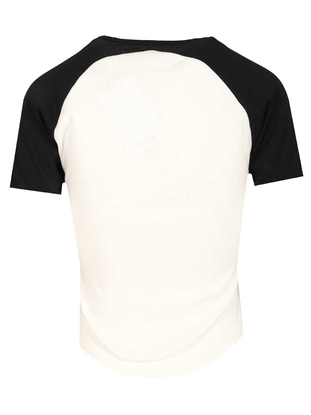 Courrèges Circle Contras T-shirt Woman Black And White In Multi