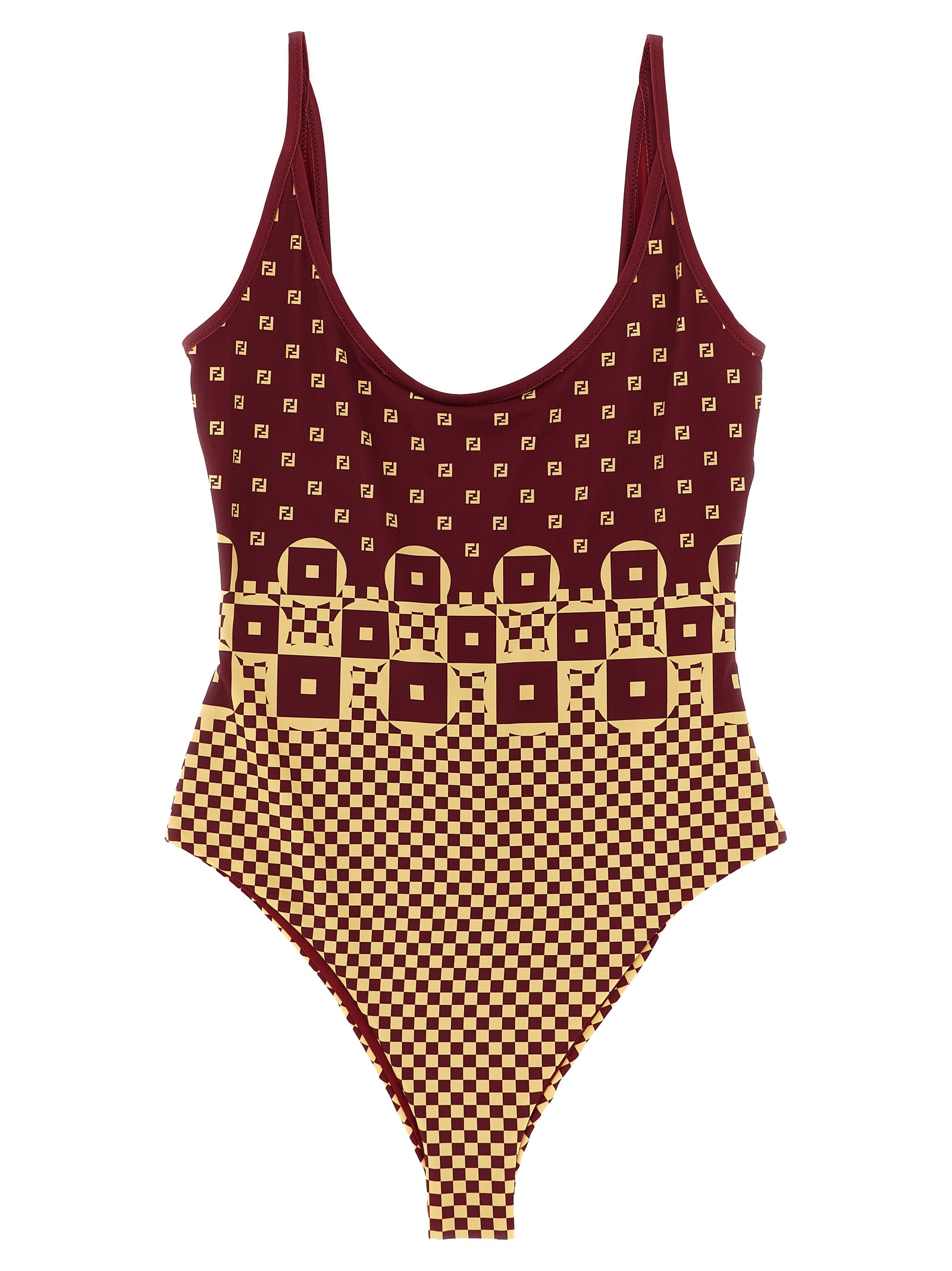 Micro Patchwork One-piece Swimsuit
