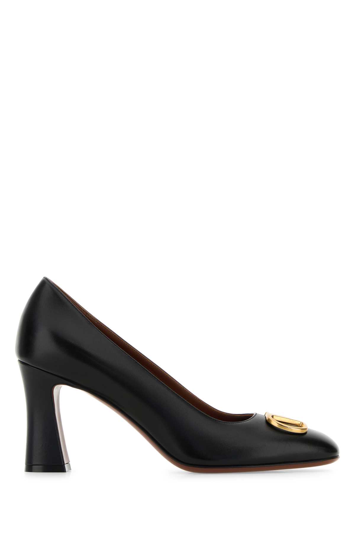 Black Leather Vlogo Signature Pumps
