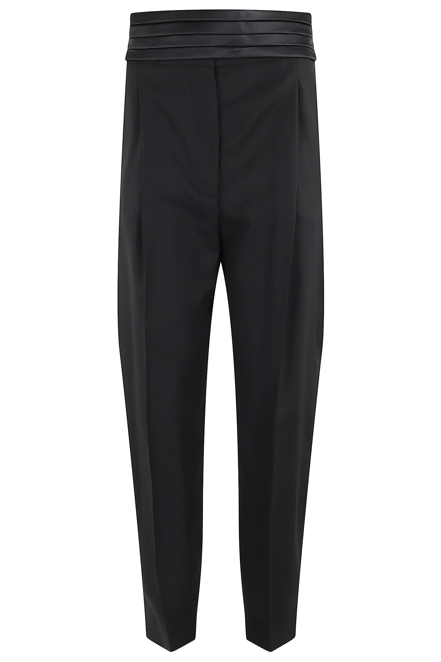 Erika Cavallini Pleated Balloon Pants With Satin Waistband In Black