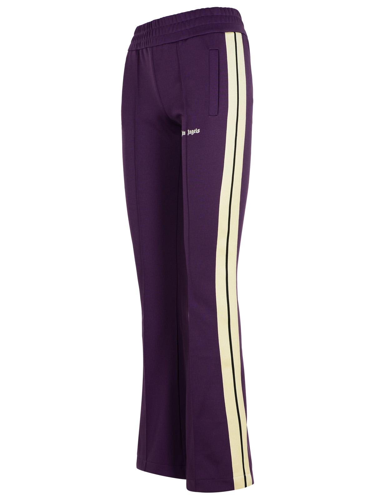 Shop Palm Angels Jogger Purple Polyester Pants In Violet