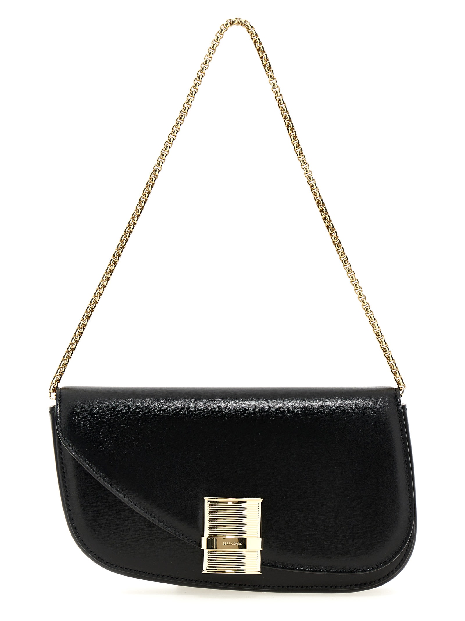 Shop Ferragamo Fiamma Xs Crossbody Bag In Black