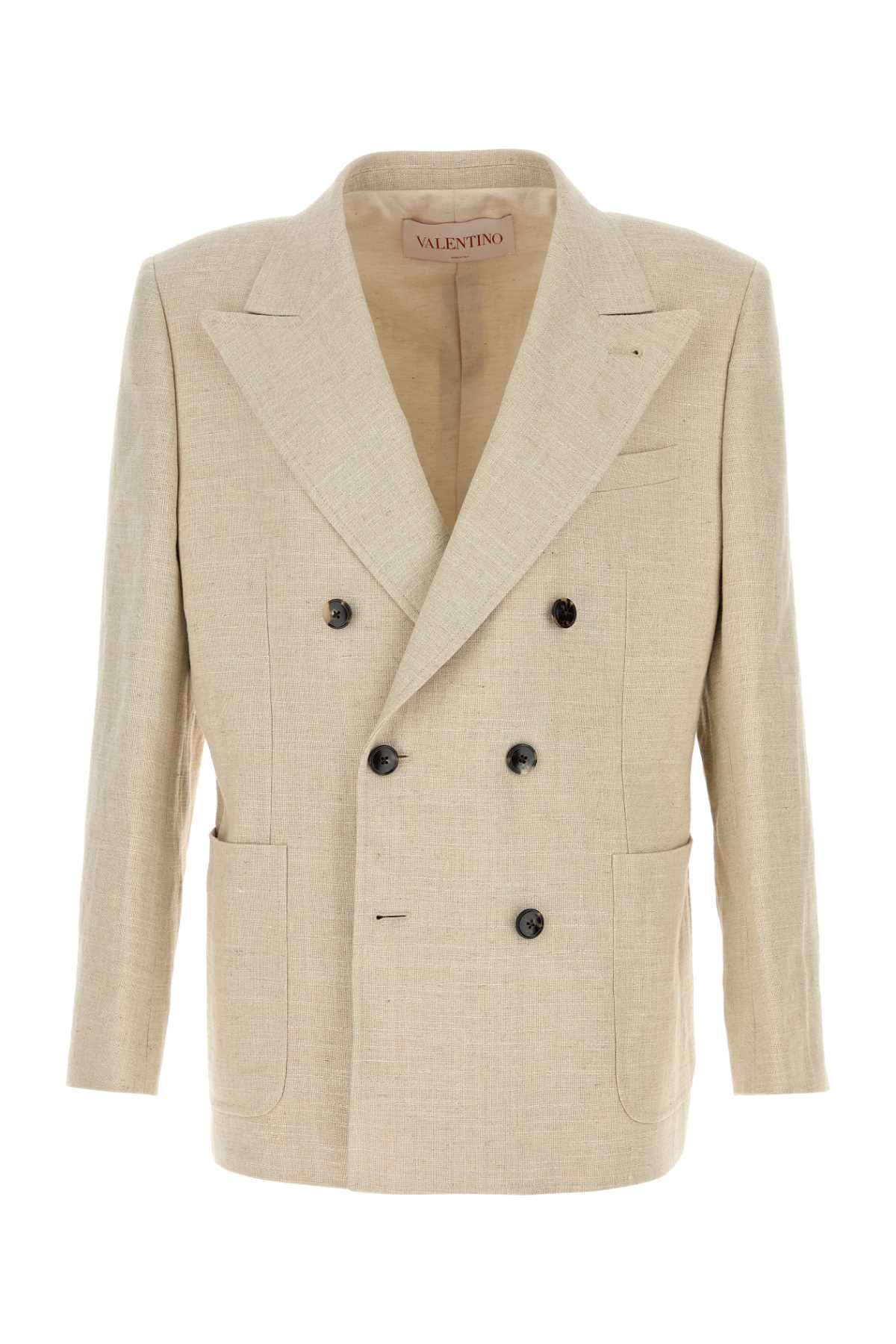 Beige Linen Blend Blazer