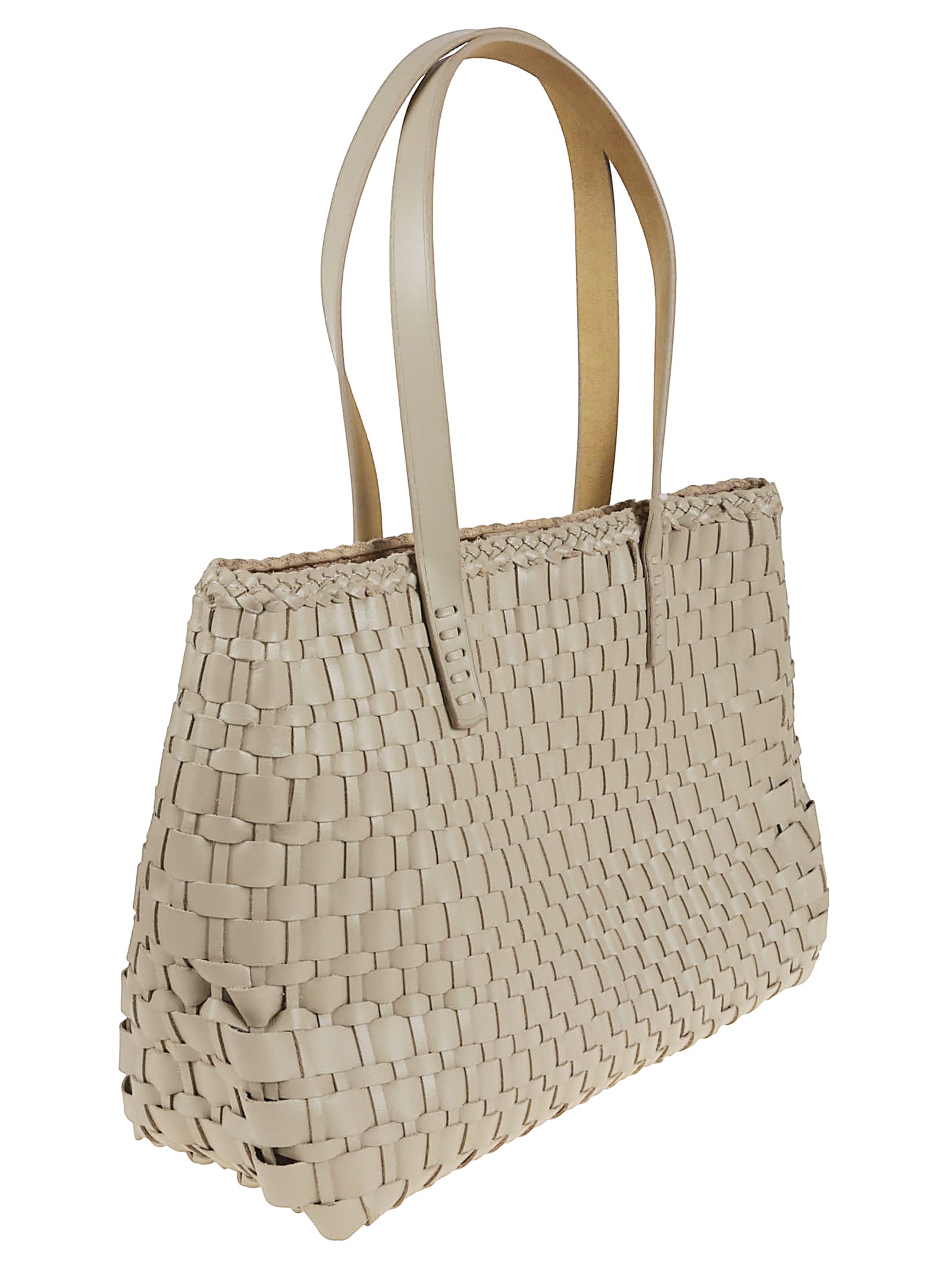 Dragon Diffusion Salvage Irregular Woven Tote 35x25x12 Cm In Pearl