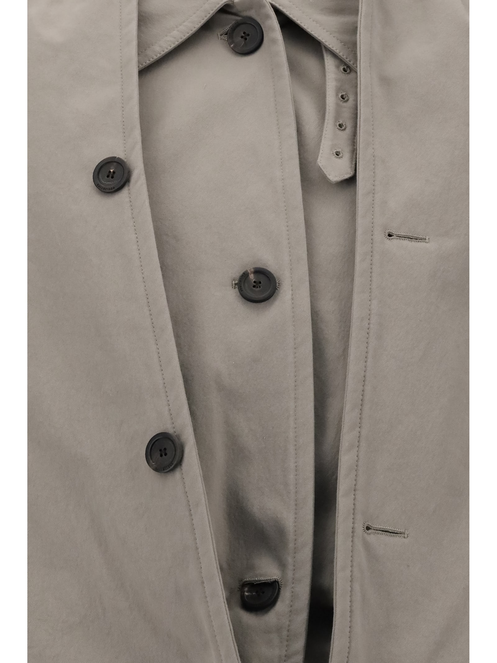 Shop Balenciaga Reverse Hooded Trench Coat