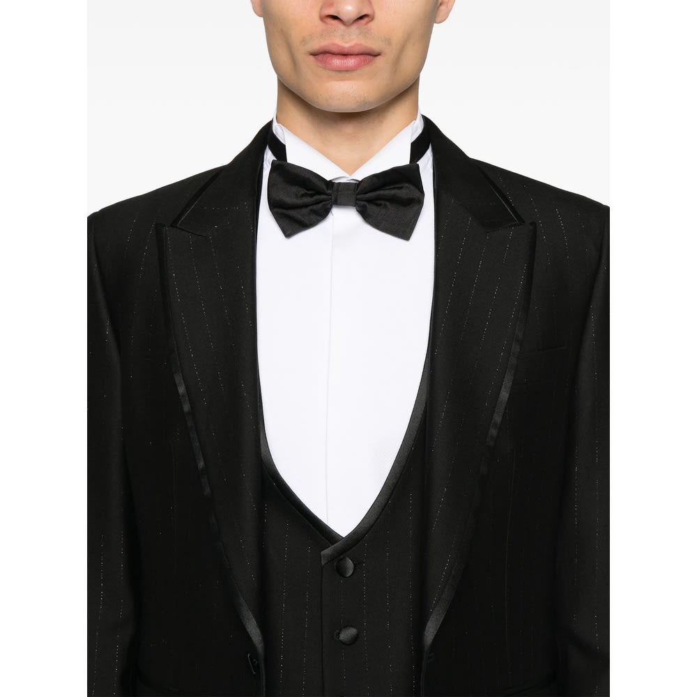 Reveres 1949 Pinstriped Three-piece Suit In Black