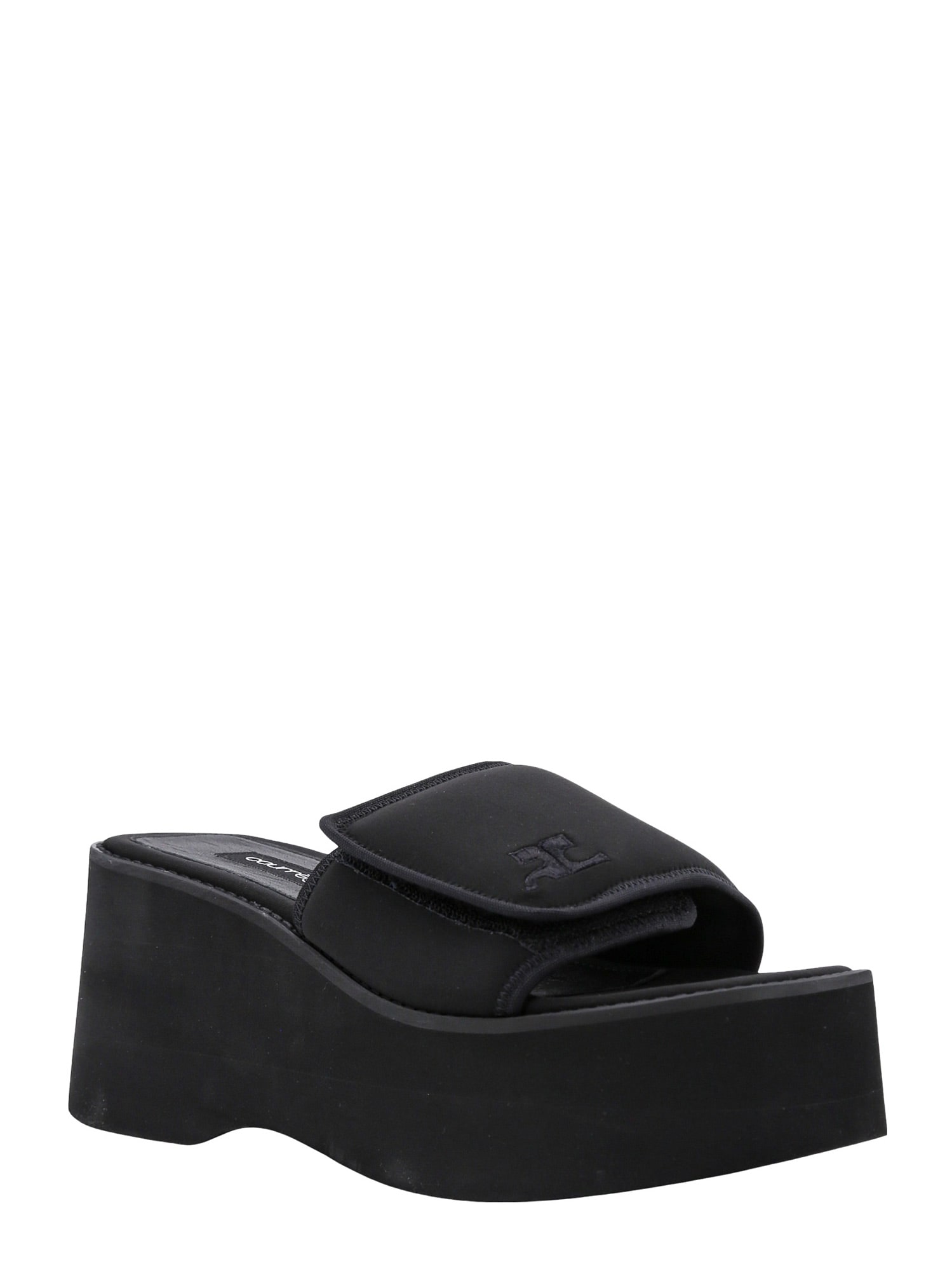 Shop Courrèges Scuba Wave Sandals In Black