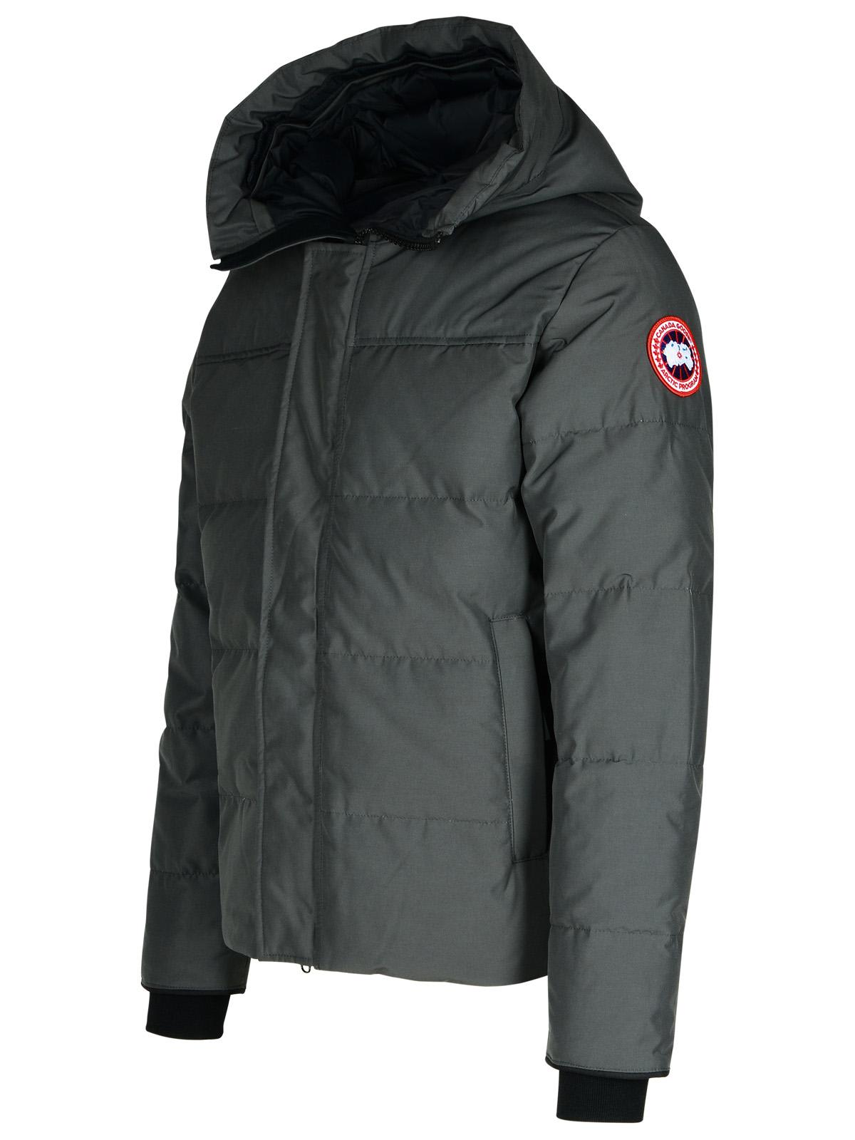 Shop Canada Goose Macmillan Grey Cotton Blend Down Jacket