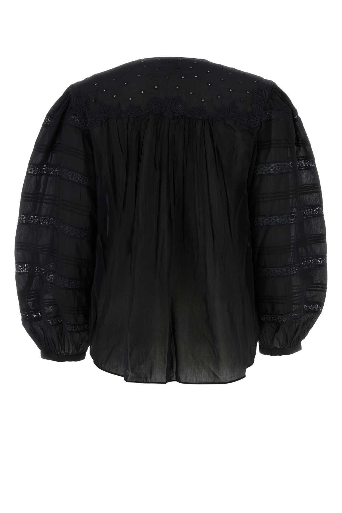 Isabel Marant Black Cotton Blend Gregoria Blouse