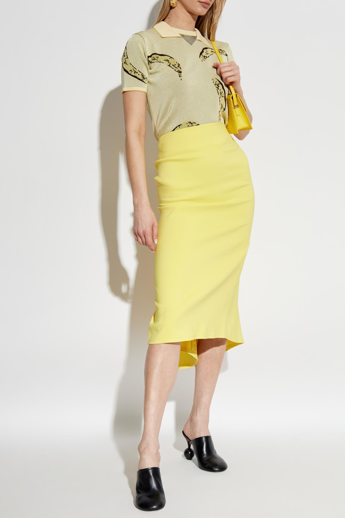 Jacquemus Womens Banana Jacquard Yellow The Marino Banana-print Woven-knitted Polo Top In Banana Jacquard Yellow